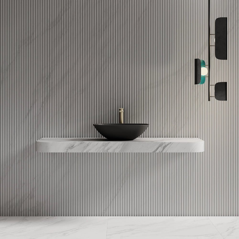 21 Inch MonBlari Modern Oval Solid Surface Vessel Sink for Bathroom
