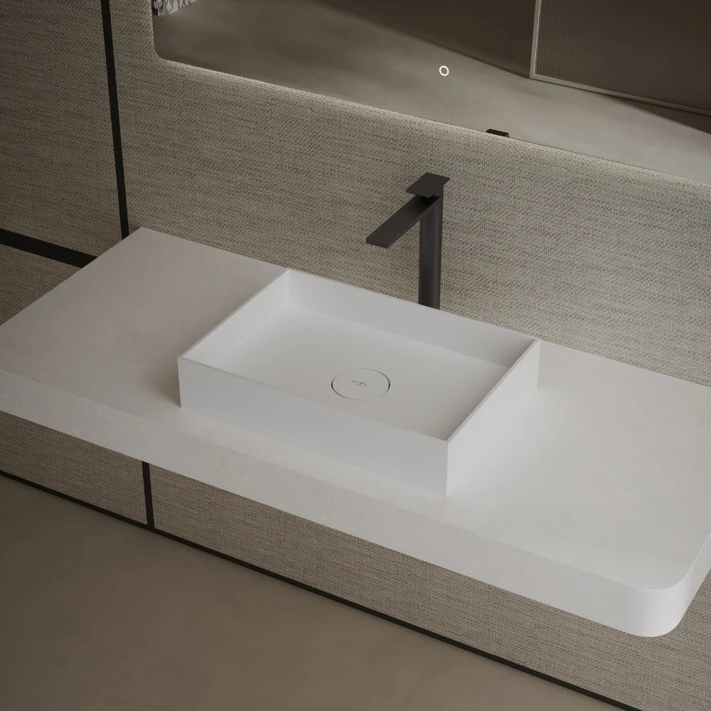 20 Inch MonBlari Solid Surface Vessel Bowl Sink Bathroom Sink