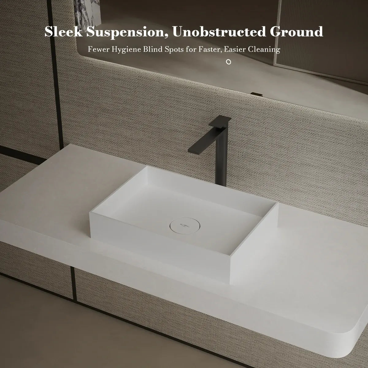 20 Inch MonBlari Solid Surface Vessel Bowl Sink Bathroom Sink