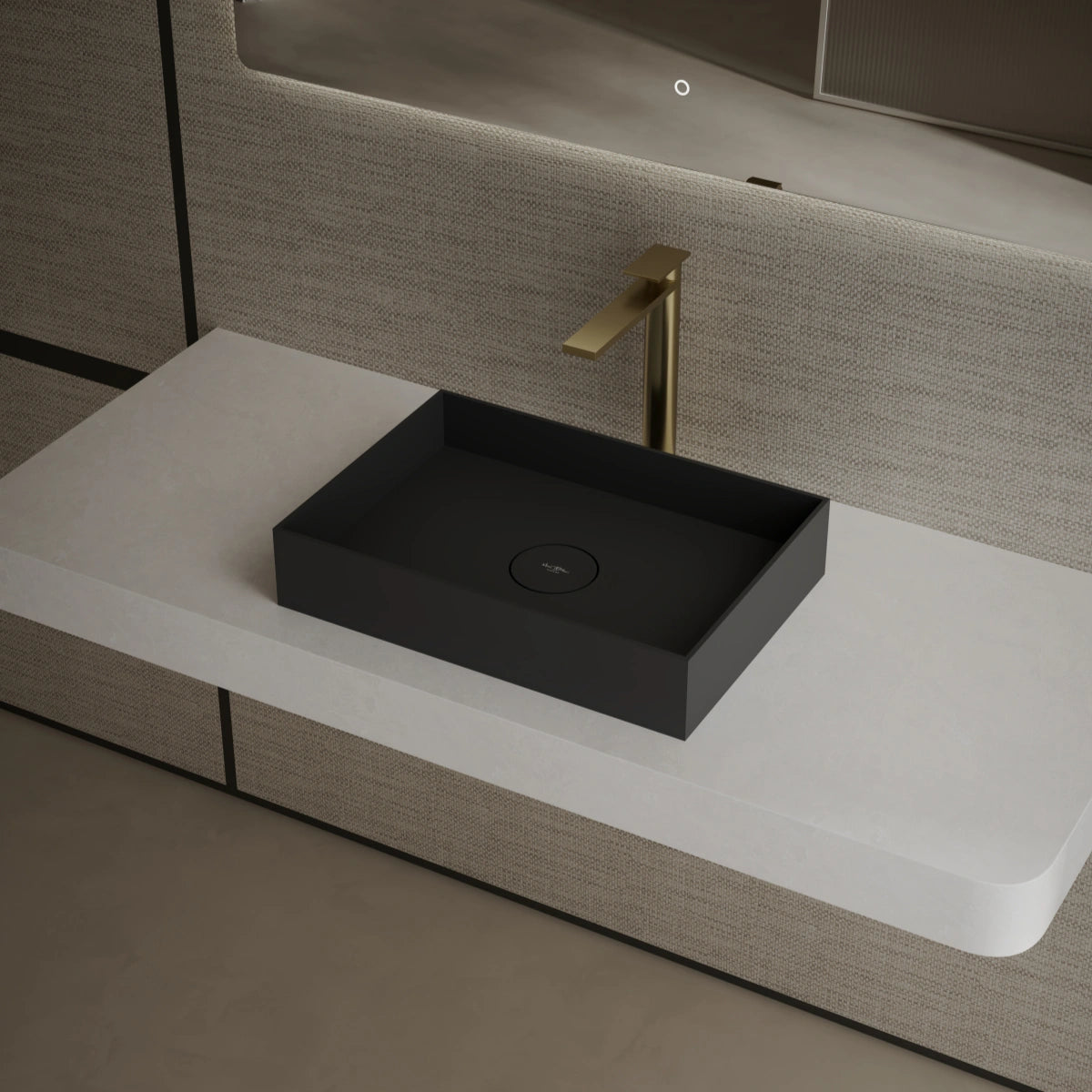 20 Inch MonBlari Solid Surface Vessel Bowl Sink Bathroom Sink