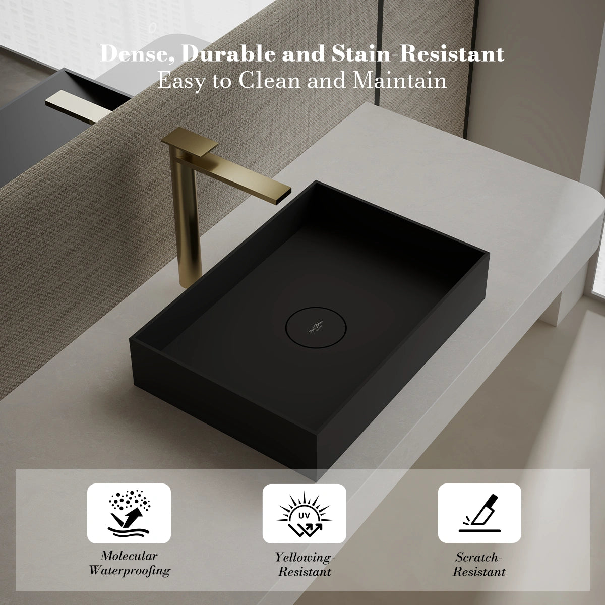 20 Inch MonBlari Solid Surface Vessel Bowl Sink Bathroom Sink