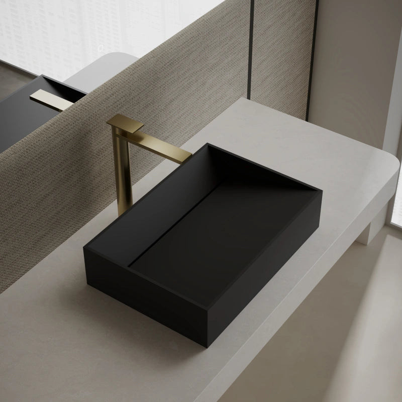 24 Inch MonBlari Contemporary Oval Solid Surface Wash Basin