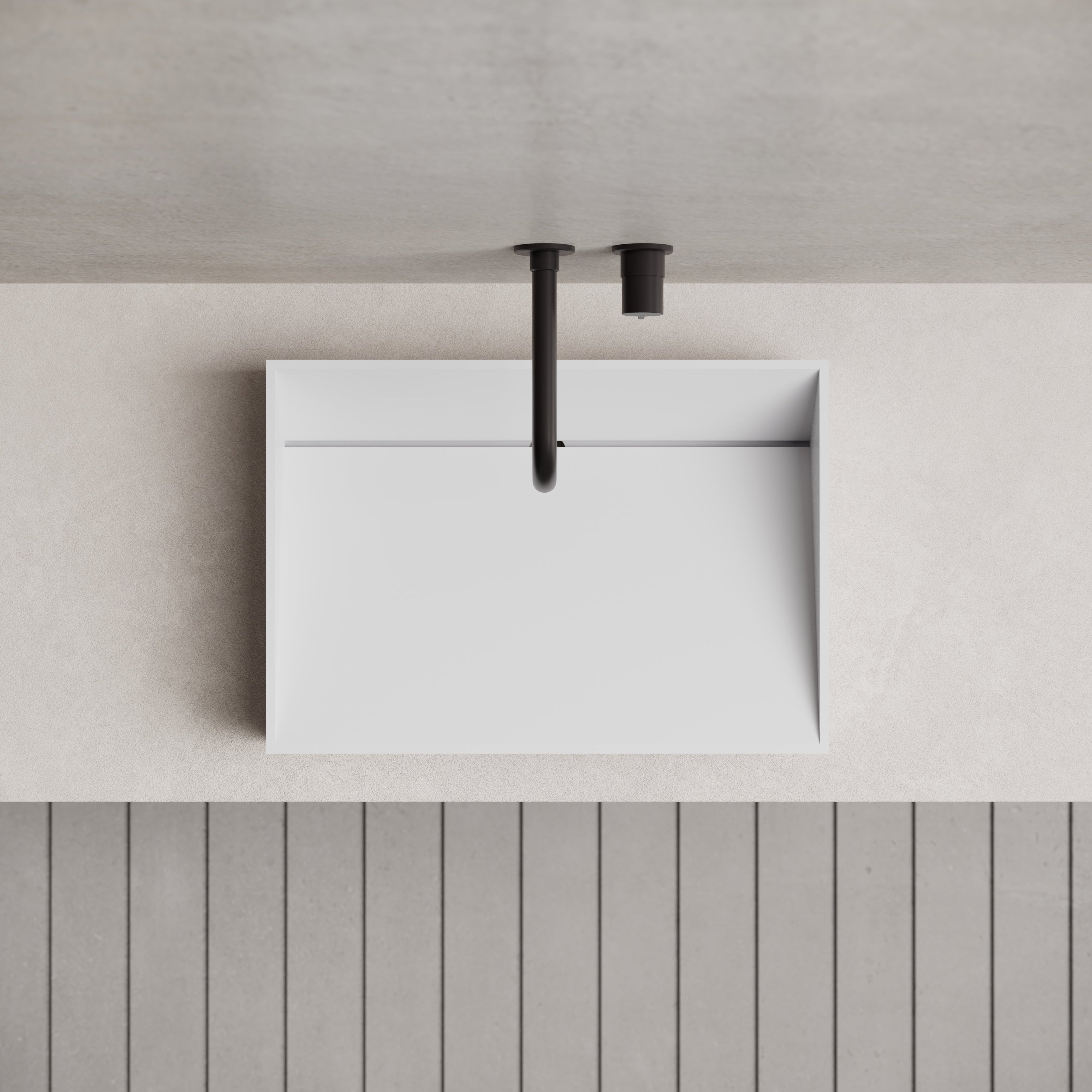 23.6 Inch MonBlari Solid Surface Vessel Bowl Sink Bathroom Sink TW-A113-topView