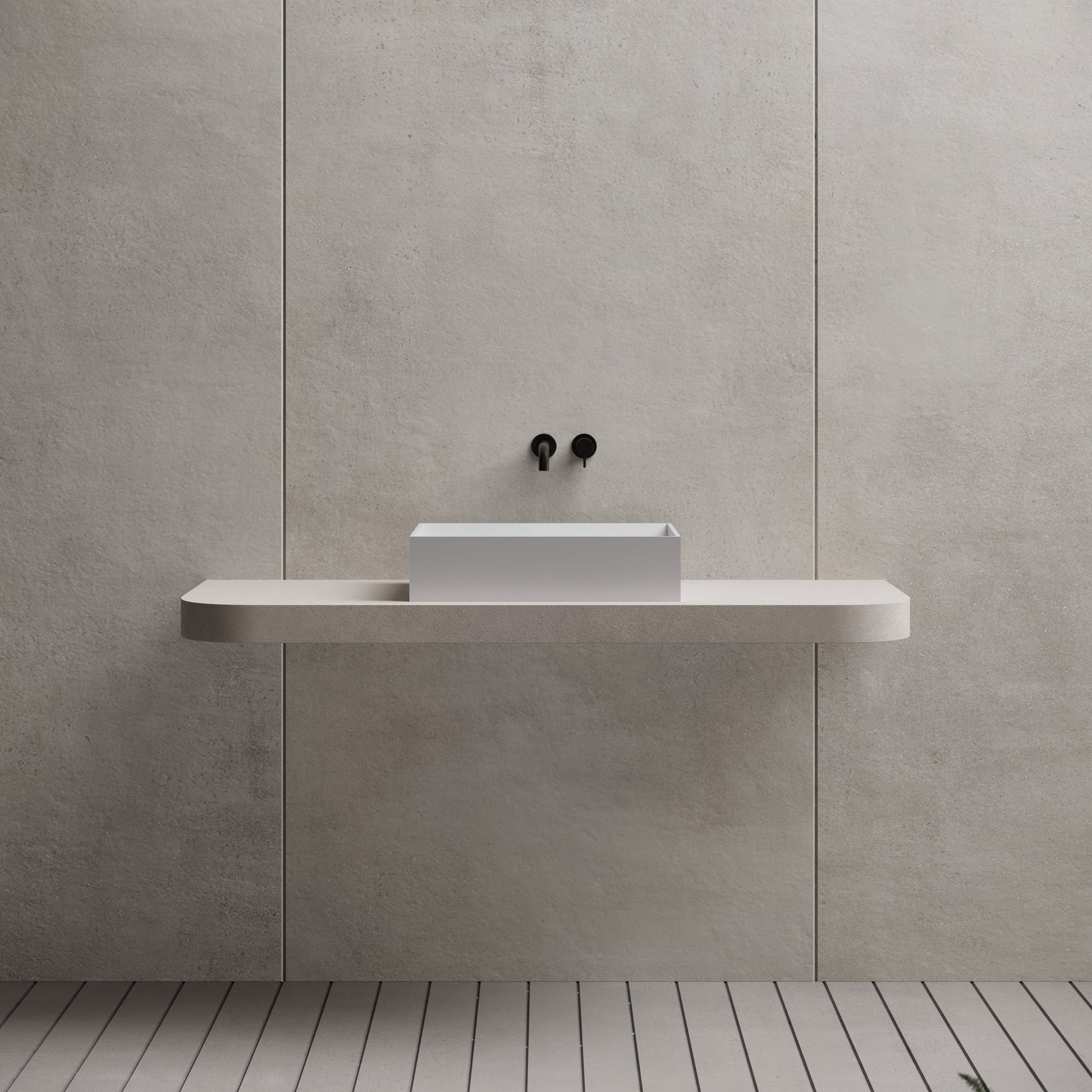 23.6 Inch MonBlari Solid Surface Vessel Bowl Sink Bathroom Sink TW-A113-FrontView