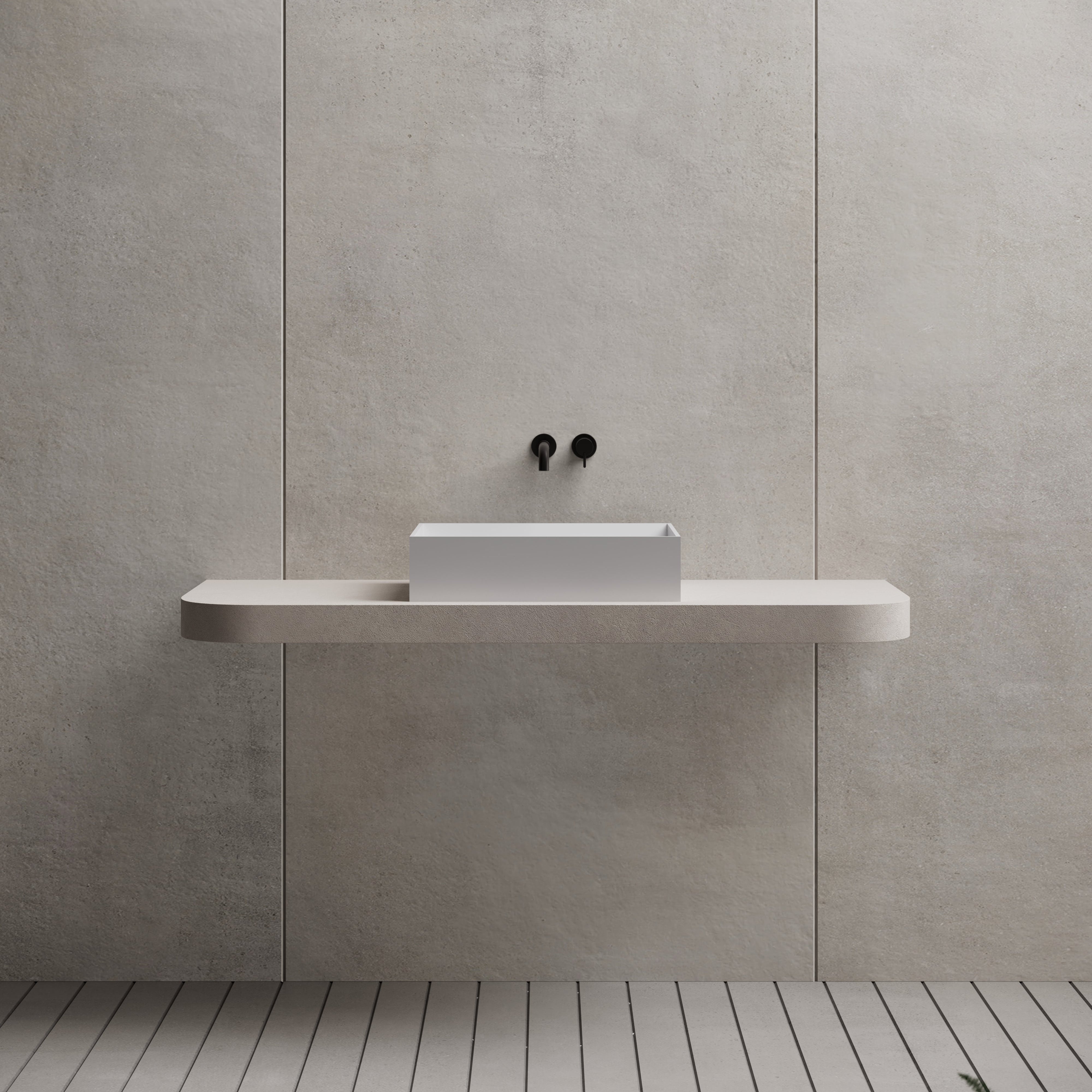 23.6 Inch MonBlari Solid Surface Vessel Bowl Sink Bathroom Sink TW-A113-FrontView