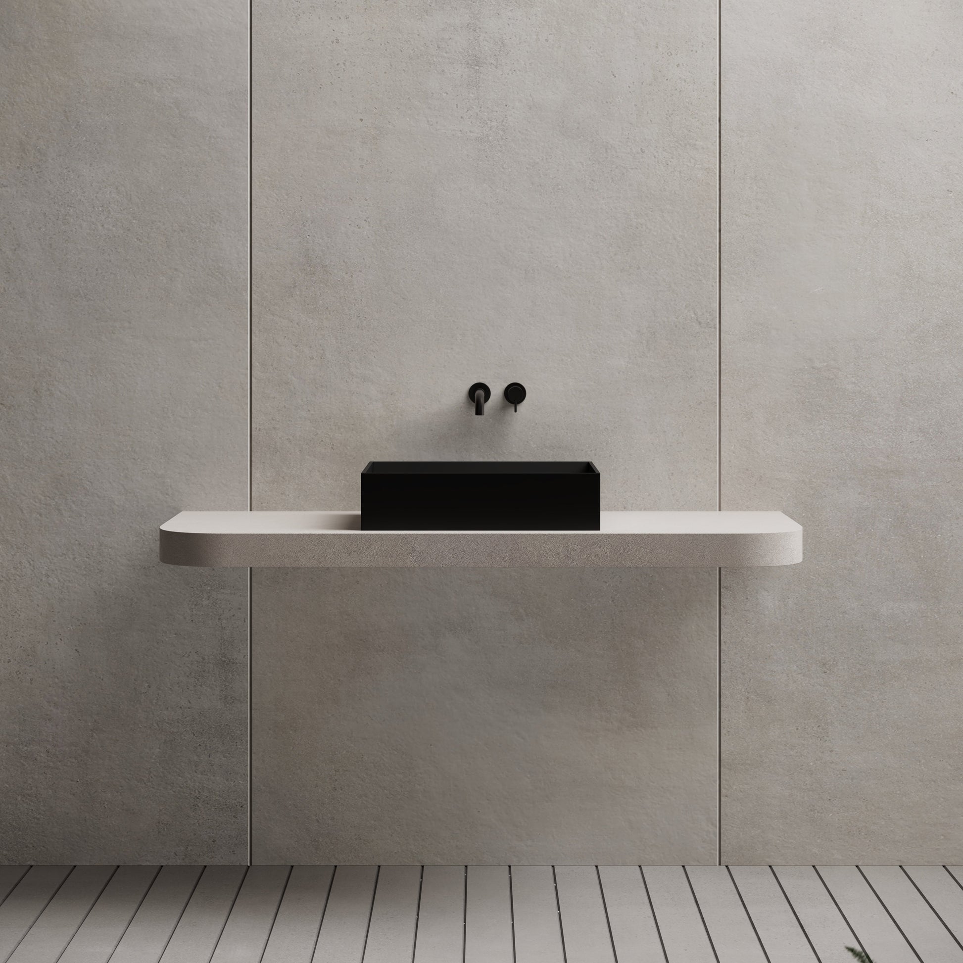 23.6 Inch MonBlari Solid Surface Vessel Bowl Sink Bathroom Sink TW-A113-FrontView