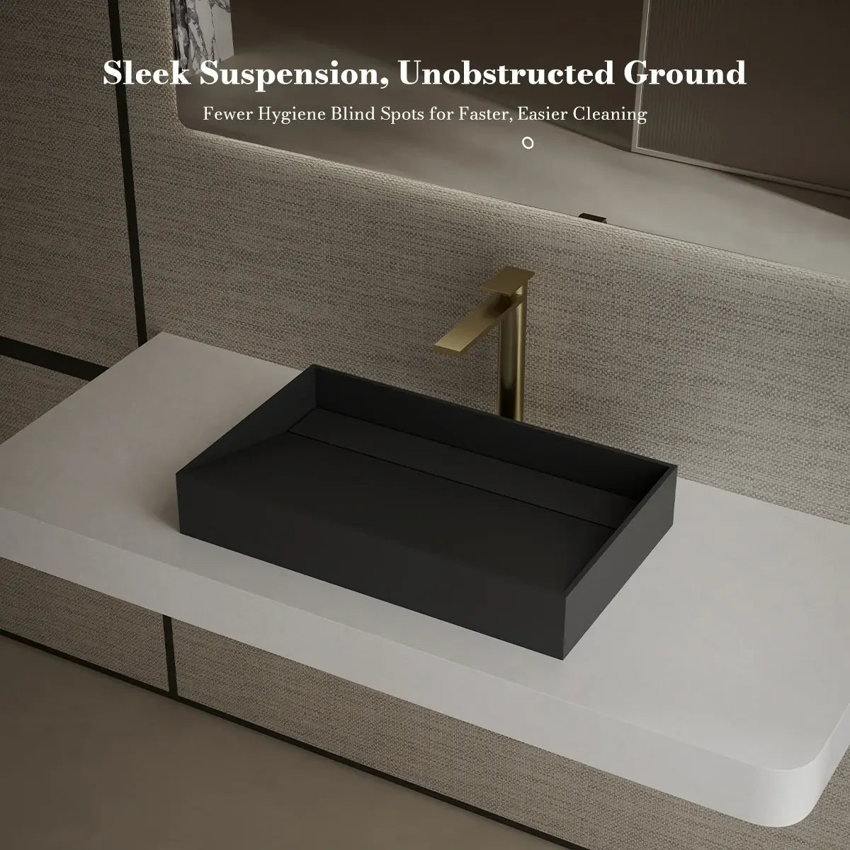 24 Inch MonBlari Contemporary Oval Solid Surface Wash Basin