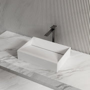 19.7 Inch MonBlari Solid Surface Vessel Bathroom Sink with Direct Drain