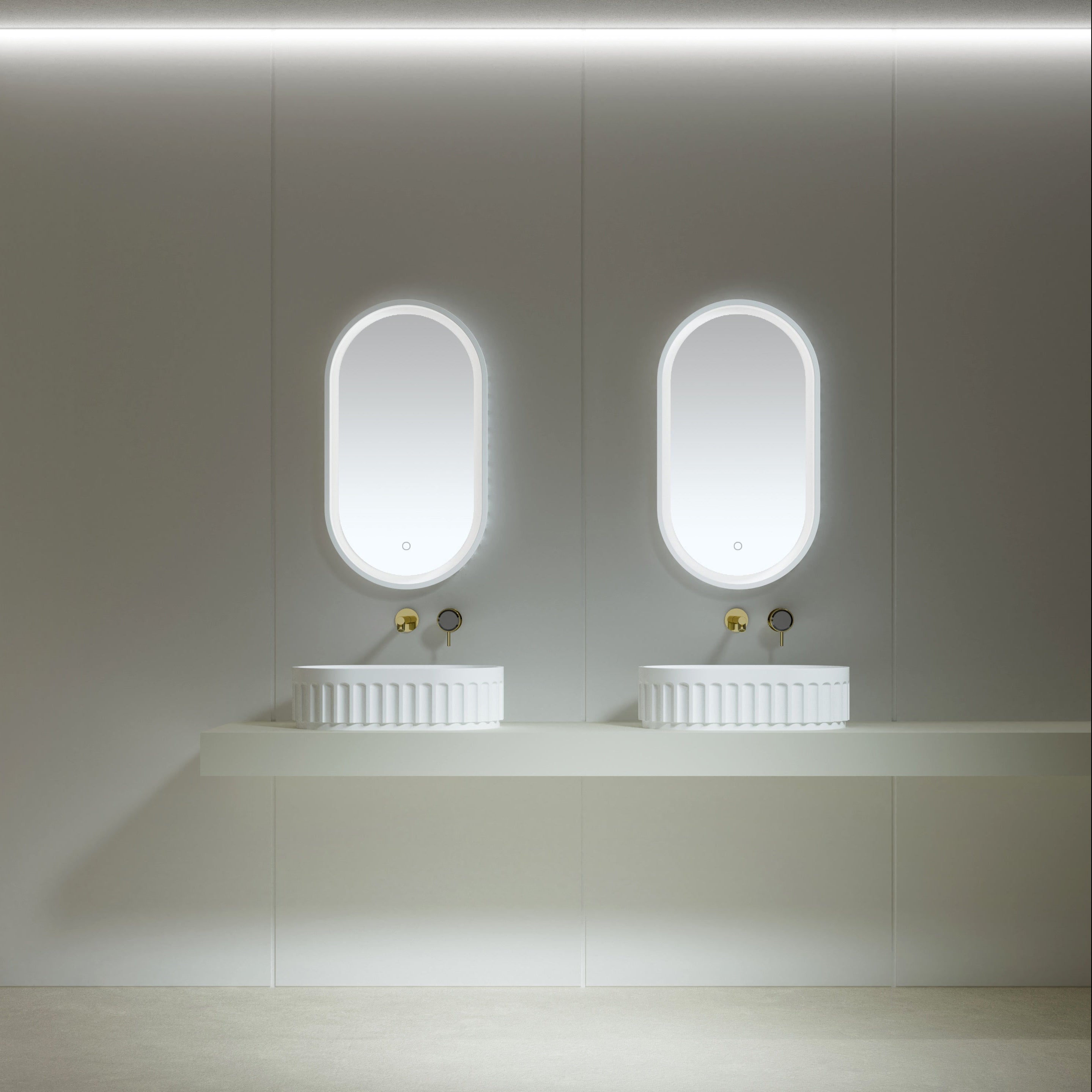 MonBlari Solid Surface Vessel Bowl Sink Bathroom Sink TW-A811-MW-FrontView