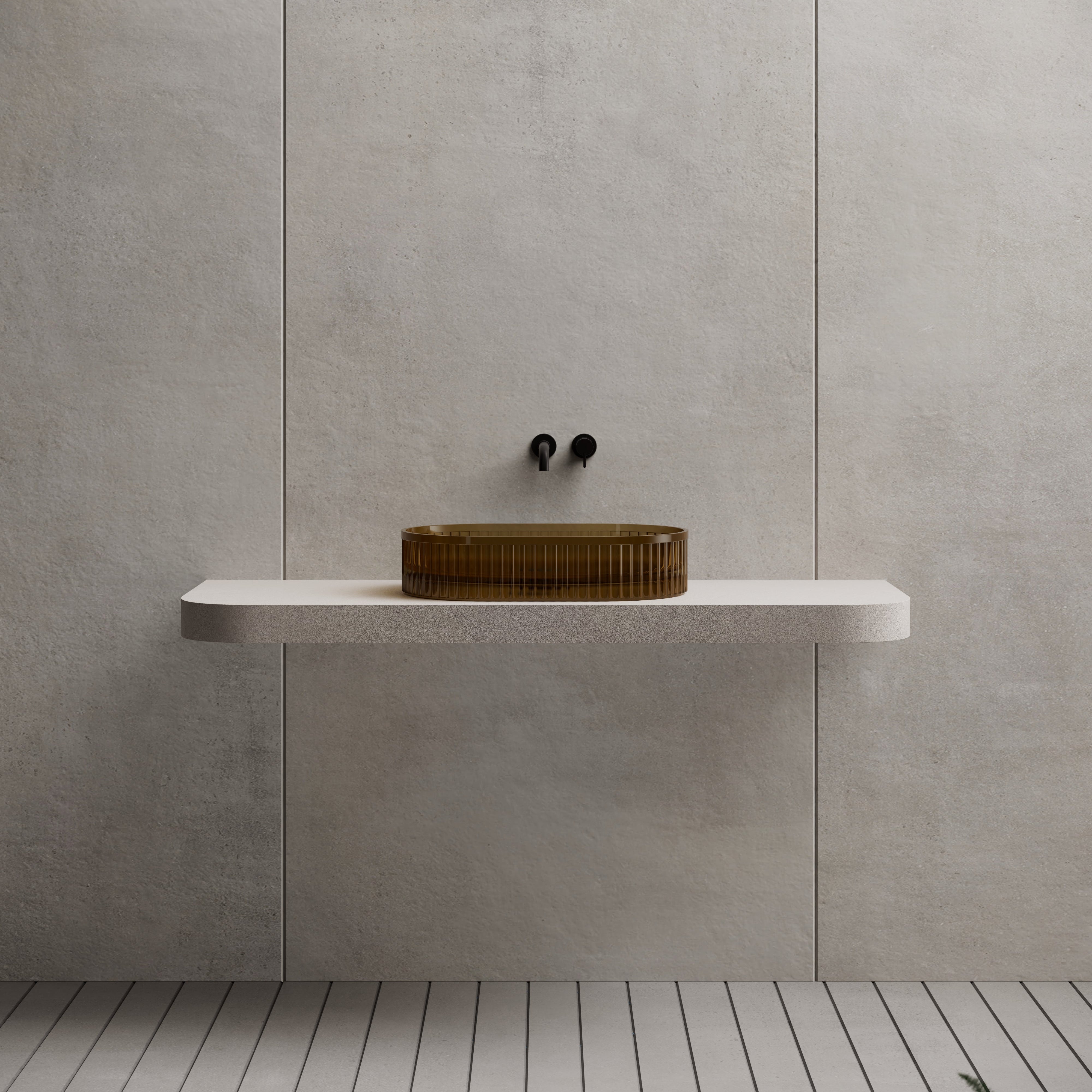 21.7 Inch MonBlari Resin Vessel Bowl Sink Bathroom Sink TW-A8121T-CT22-FrontView