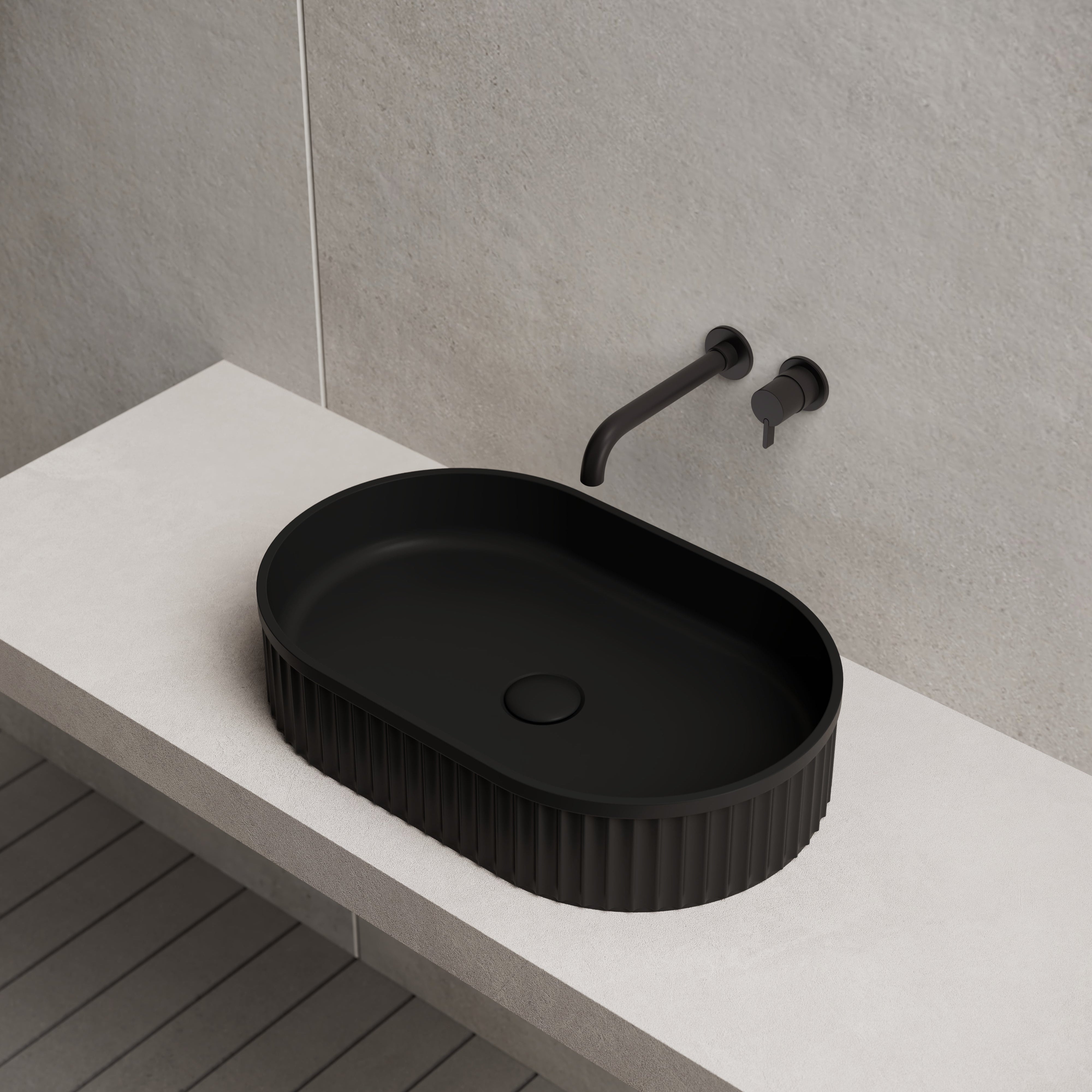 21.7 Inch MonBlari Solid Surface Vessel Bowl Sink Bathroom Sink TW-A8121-RightTop