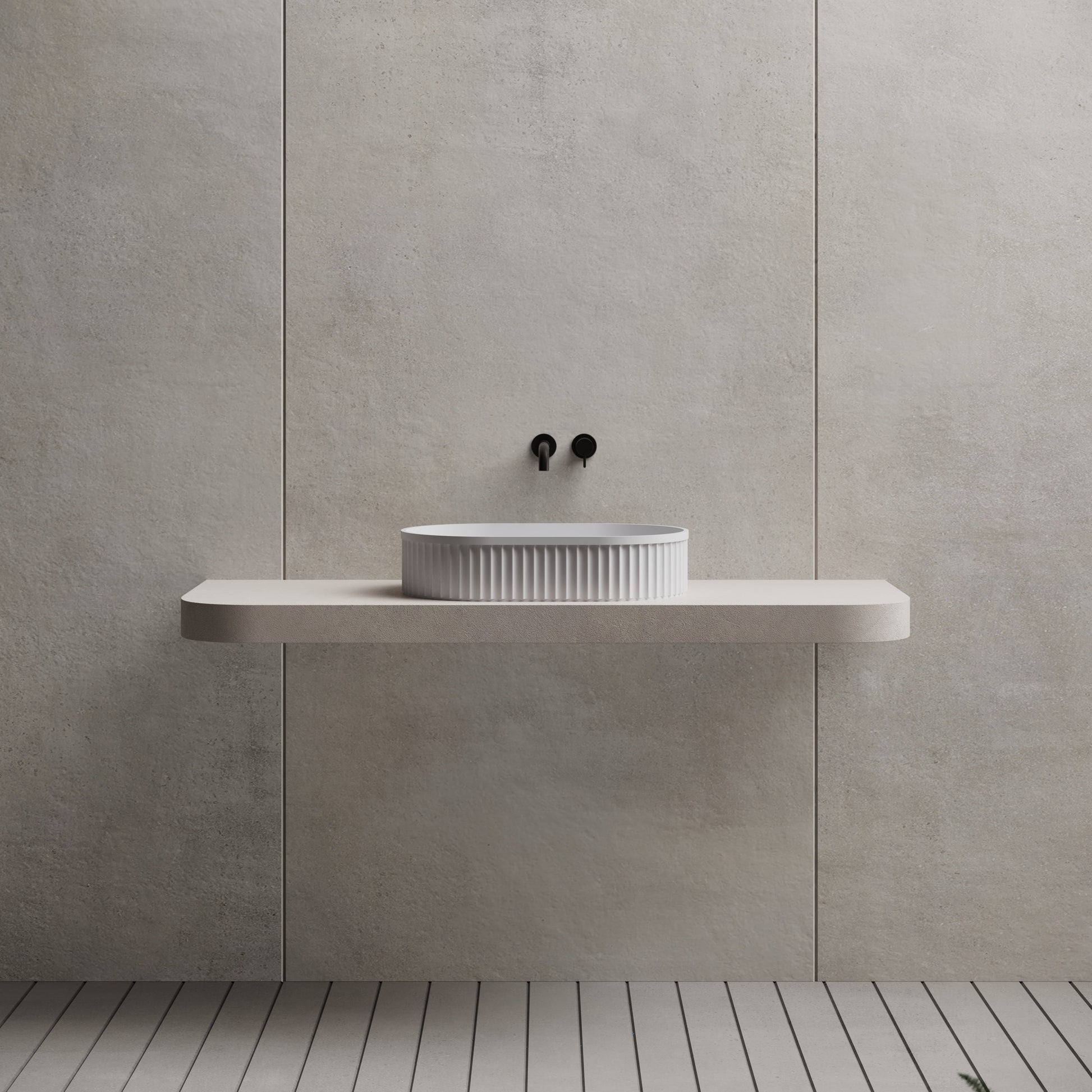 21.7 Inch MonBlari Solid Surface Vessel Bowl Sink Bathroom Sink TW-A8121-FrontView