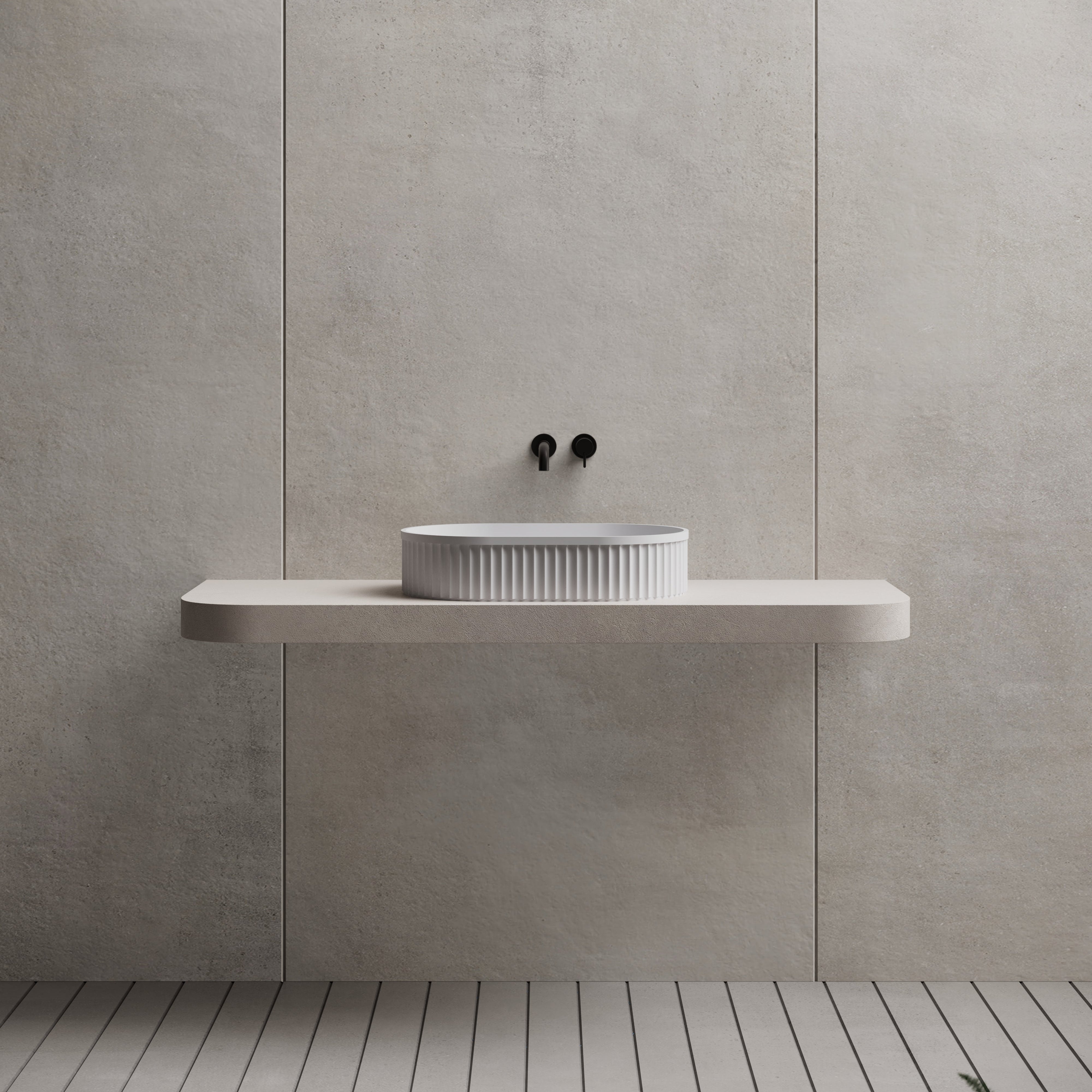 21.7 Inch MonBlari Solid Surface Vessel Bowl Sink Bathroom Sink TW-A8121-FrontView