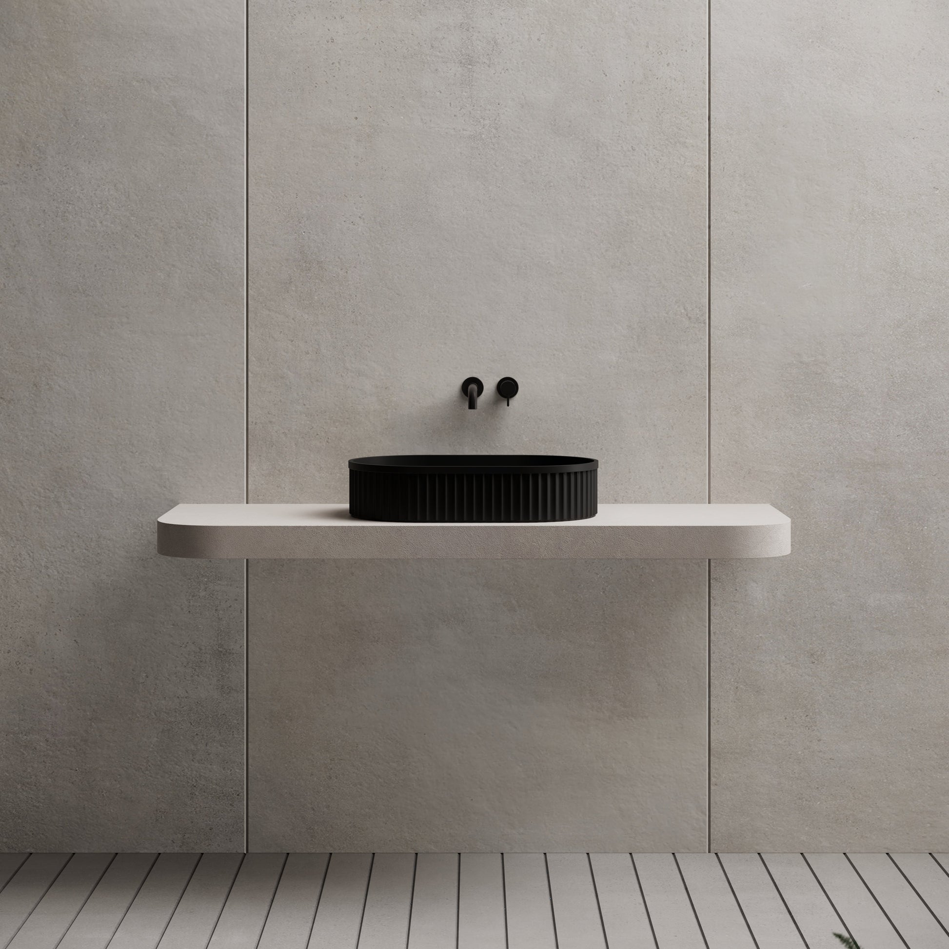 21.7 Inch MonBlari Solid Surface Vessel Bowl Sink Bathroom Sink TW-A8121-FrontView