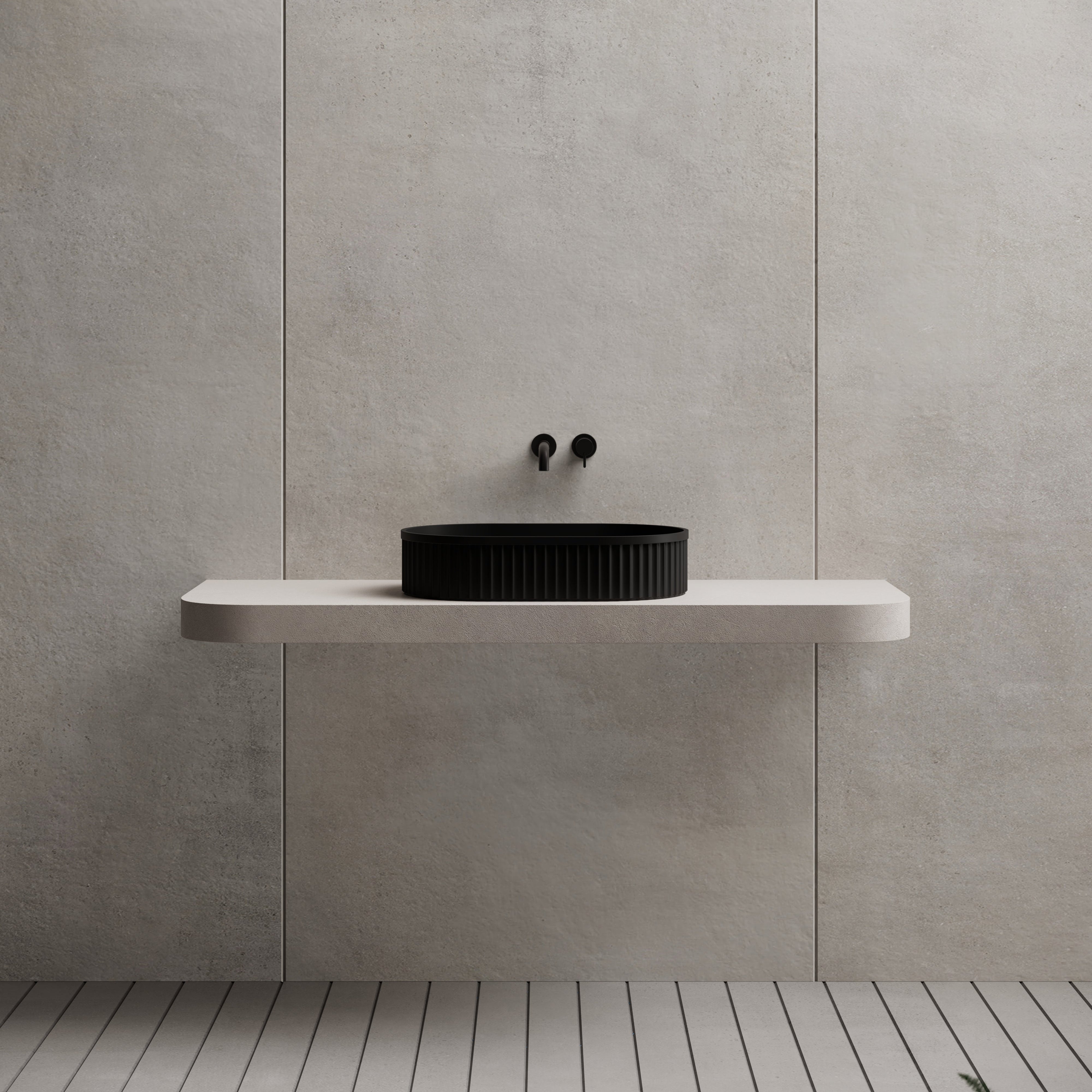 21.7 Inch MonBlari Solid Surface Vessel Bowl Sink Bathroom Sink TW-A8121-FrontView