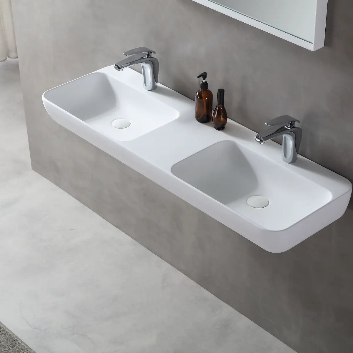 47.2 Inch MonBlari Solid Surface Wall Mount Sink for Bathroom