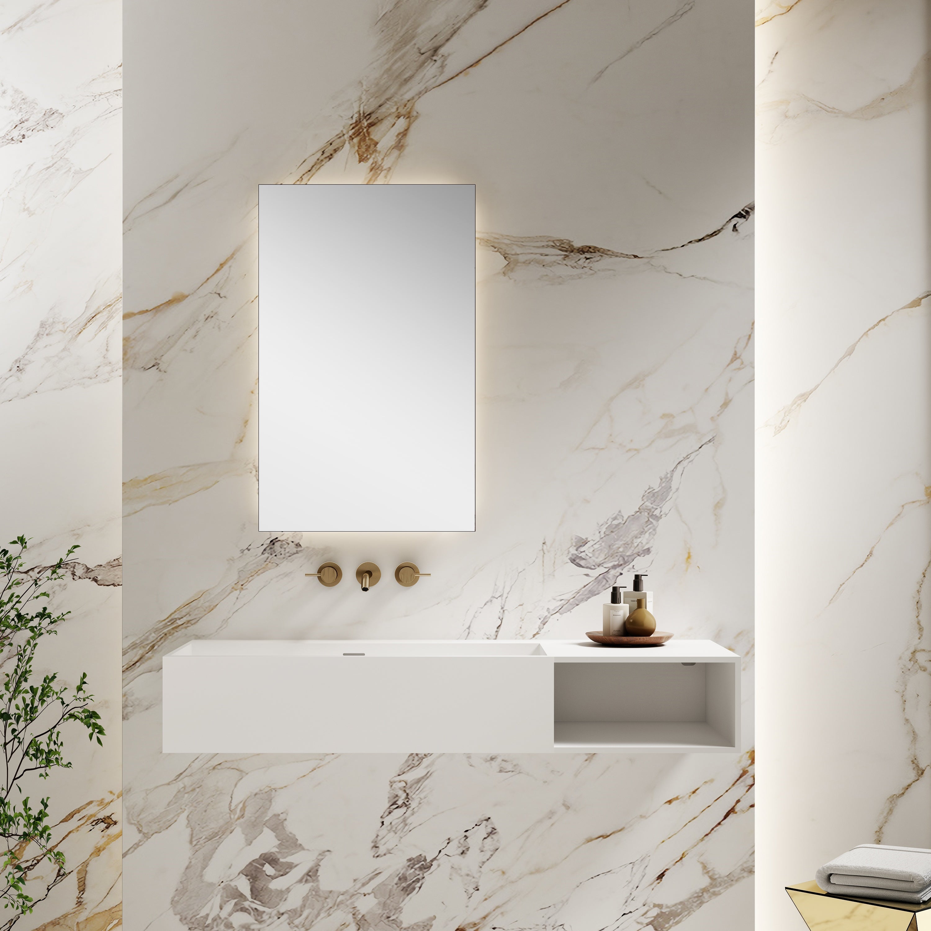 47 Inch MonBlari Solid Surface Vessel Bowl Sink Bathroom Sink-TW-G206-FrontView