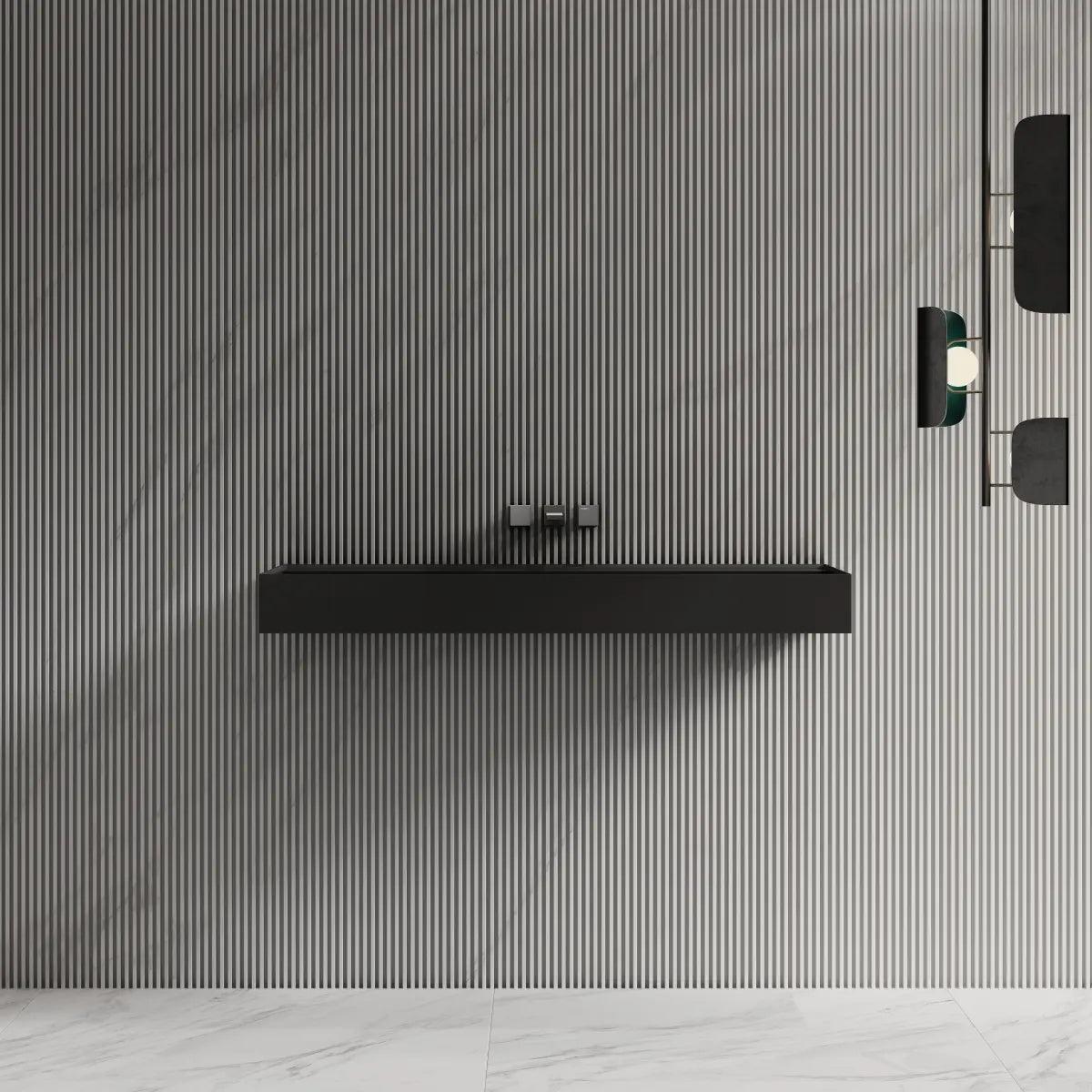 31.5-47.2 Inch MonBlari Solid Surface Wall Mount Bathroom Sink