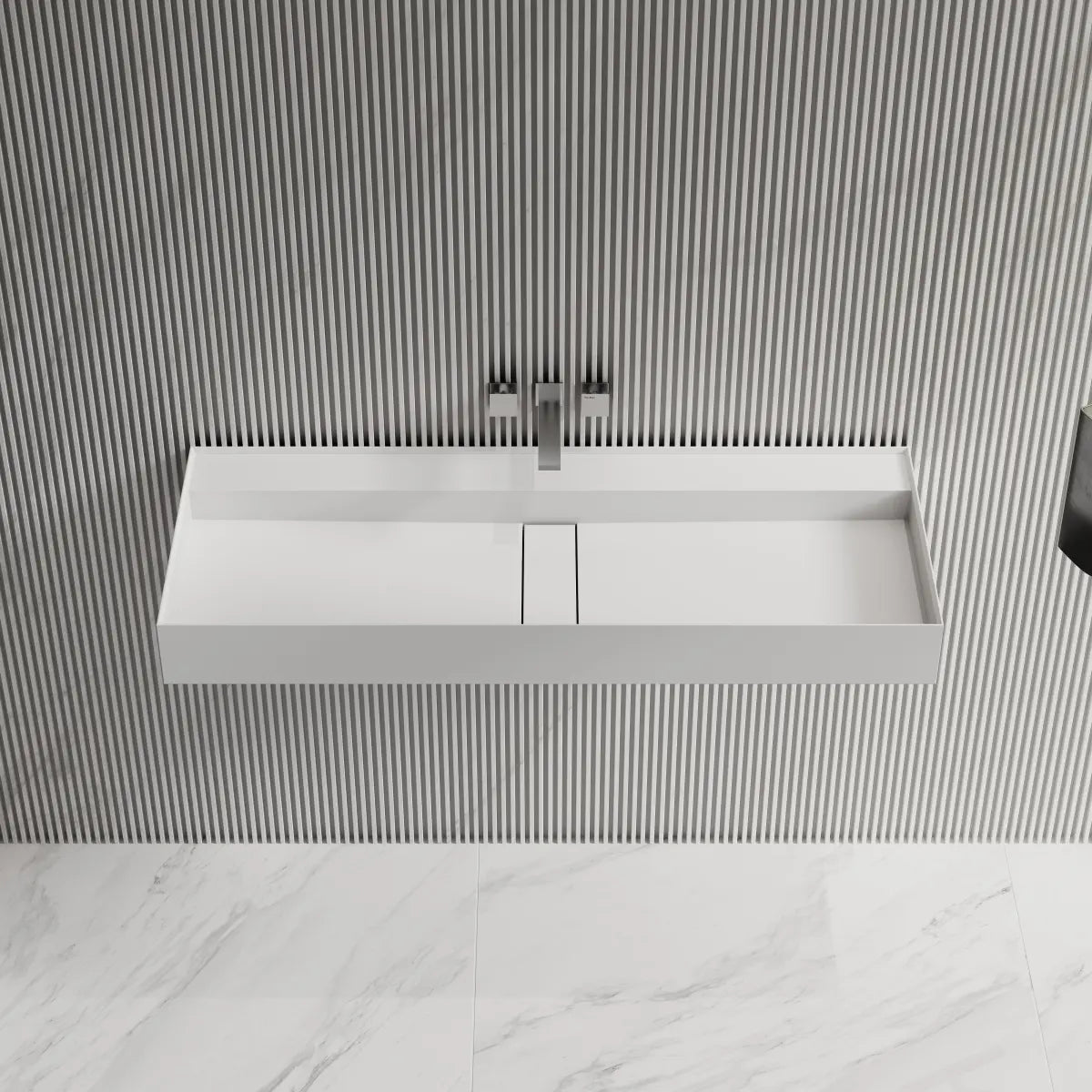 31.5-47.2 Inch MonBlari Solid Surface Wall Mount Bathroom Sink