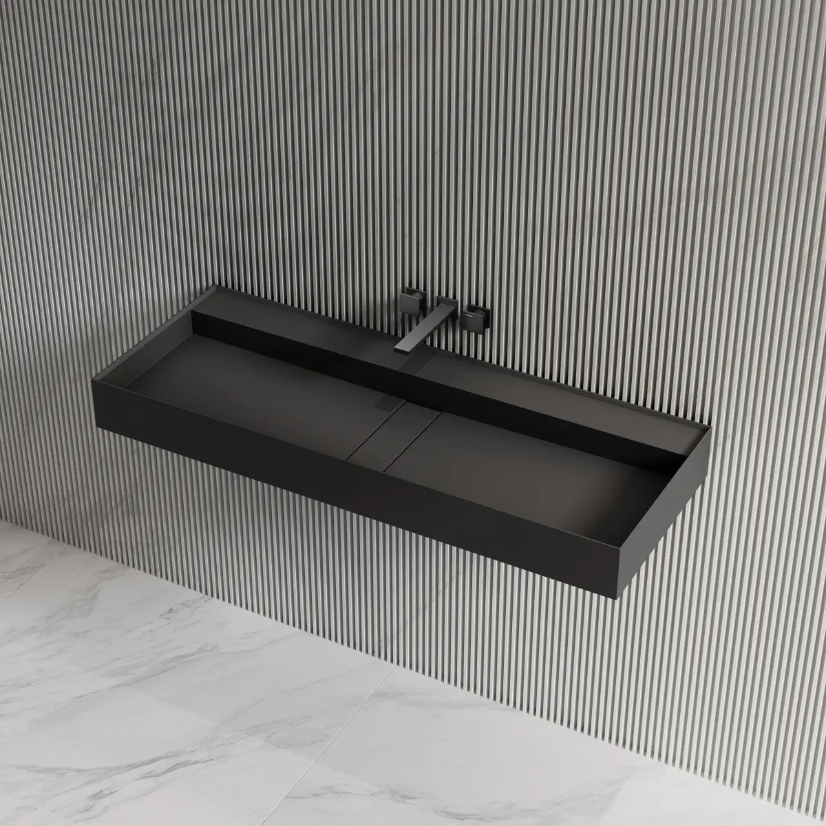 31.5-47.2 Inch MonBlari Solid Surface Wall Mount Bathroom Sink