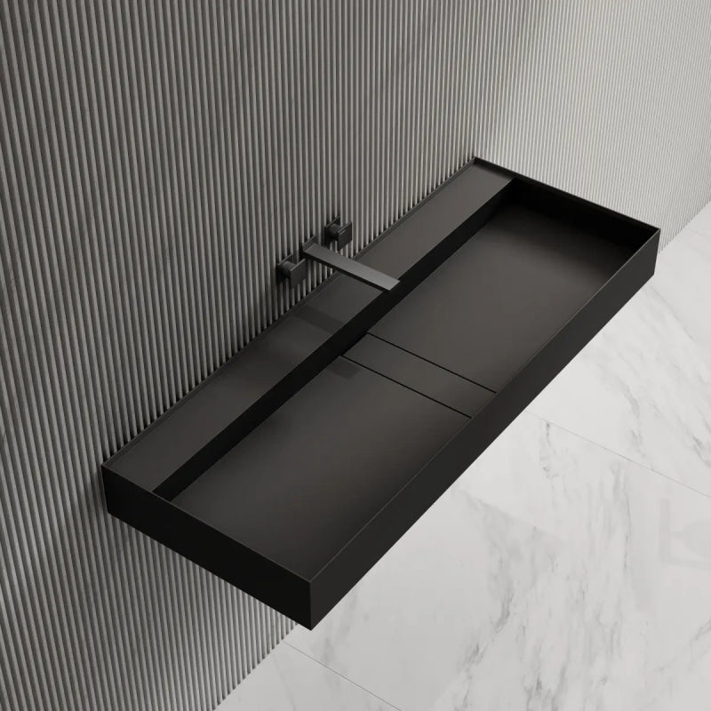 31.5-47.2 Inch MonBlari Solid Surface Wall Mount Bathroom Sink