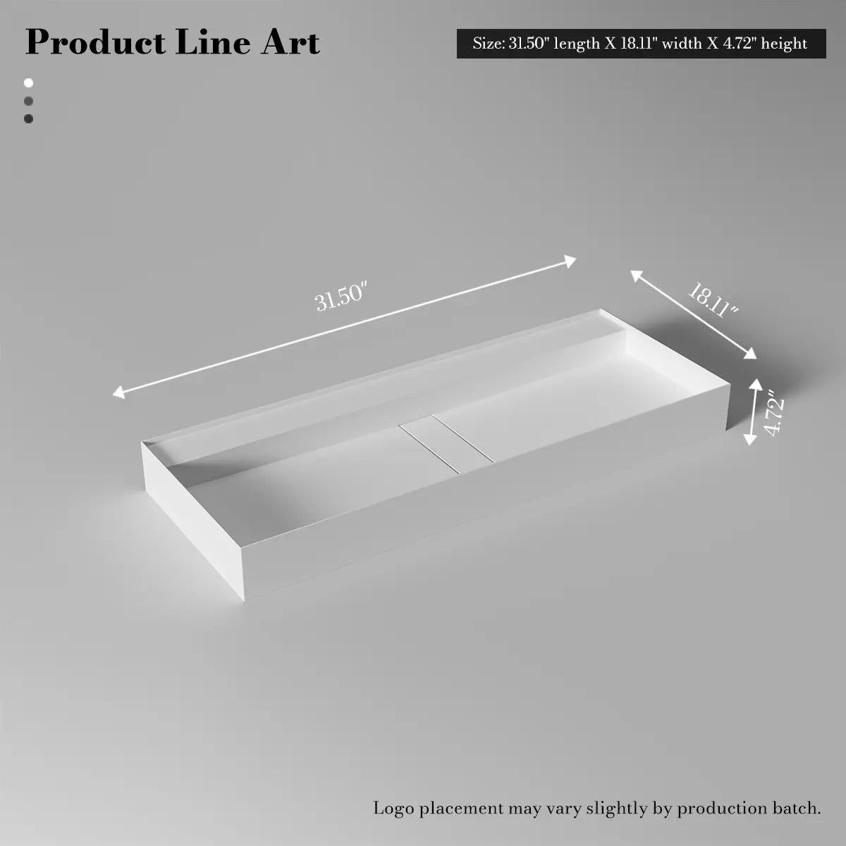 31.5-47.2 Inch MonBlari Solid Surface Wall Mount Bathroom Sink
