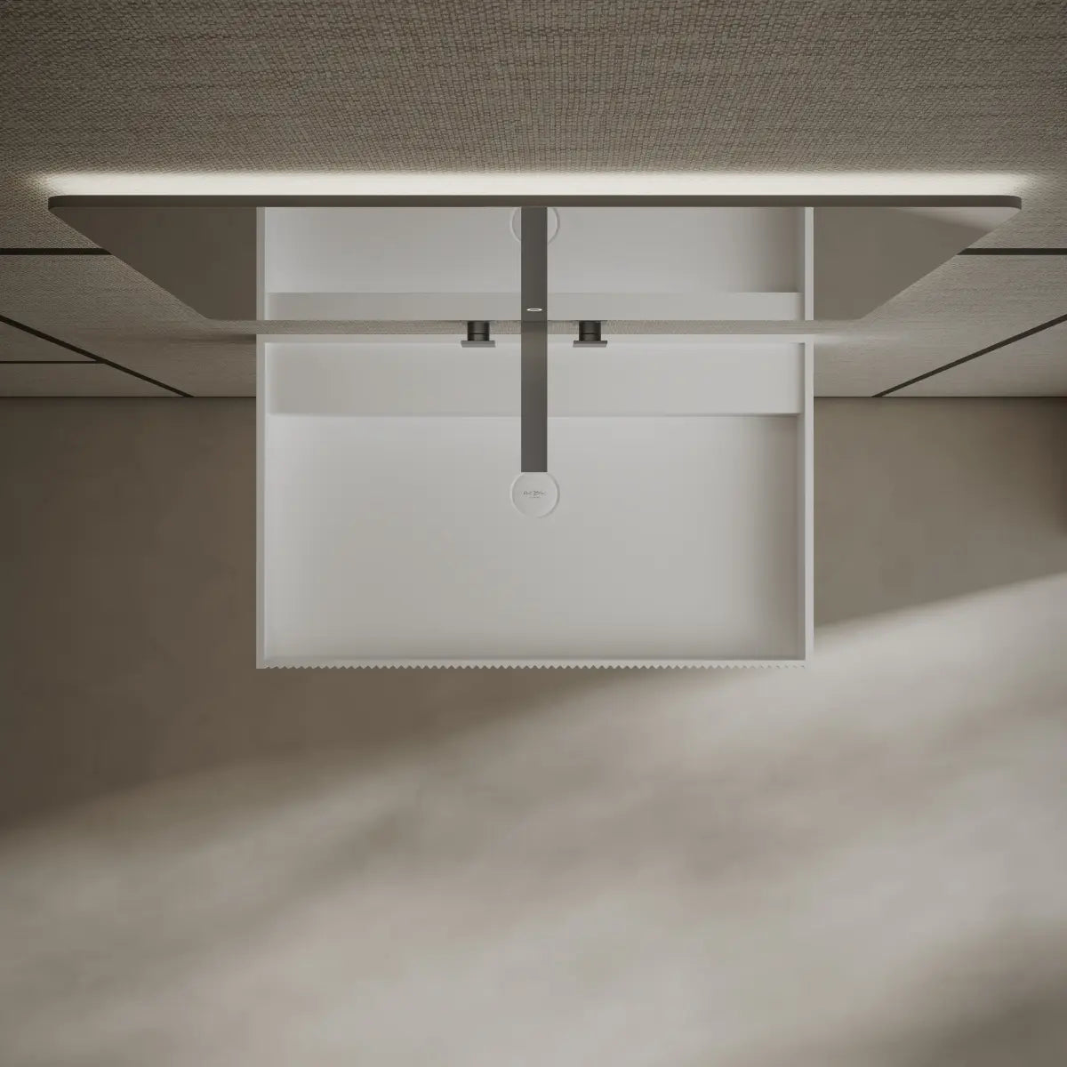 39 Inch MonBlari Solid Surface Wall Mount Bathroom Sink