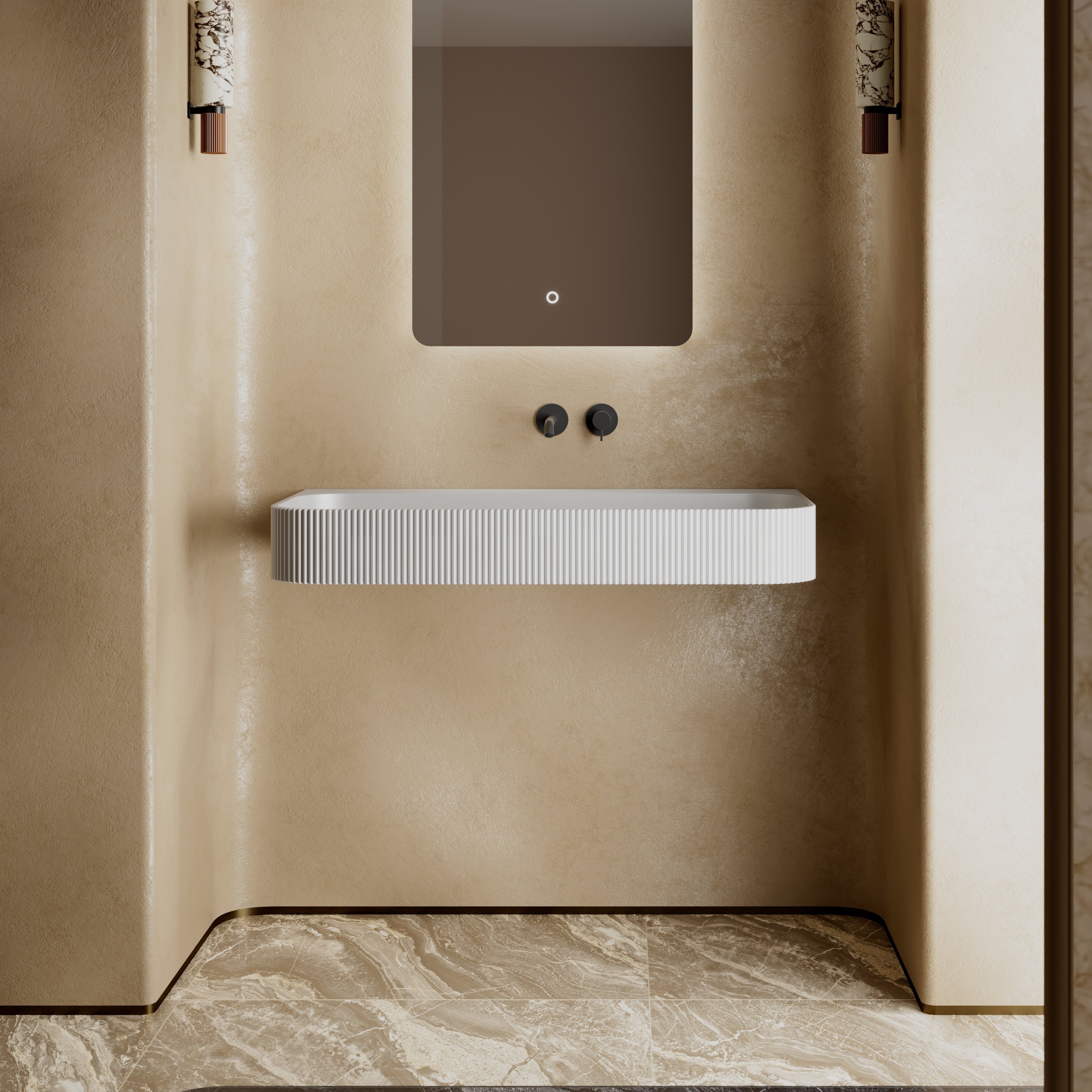 47 Inch MonBlari Solid Surface Vessel Bowl Sink Bathroom Sink-TW-G261-FrontView