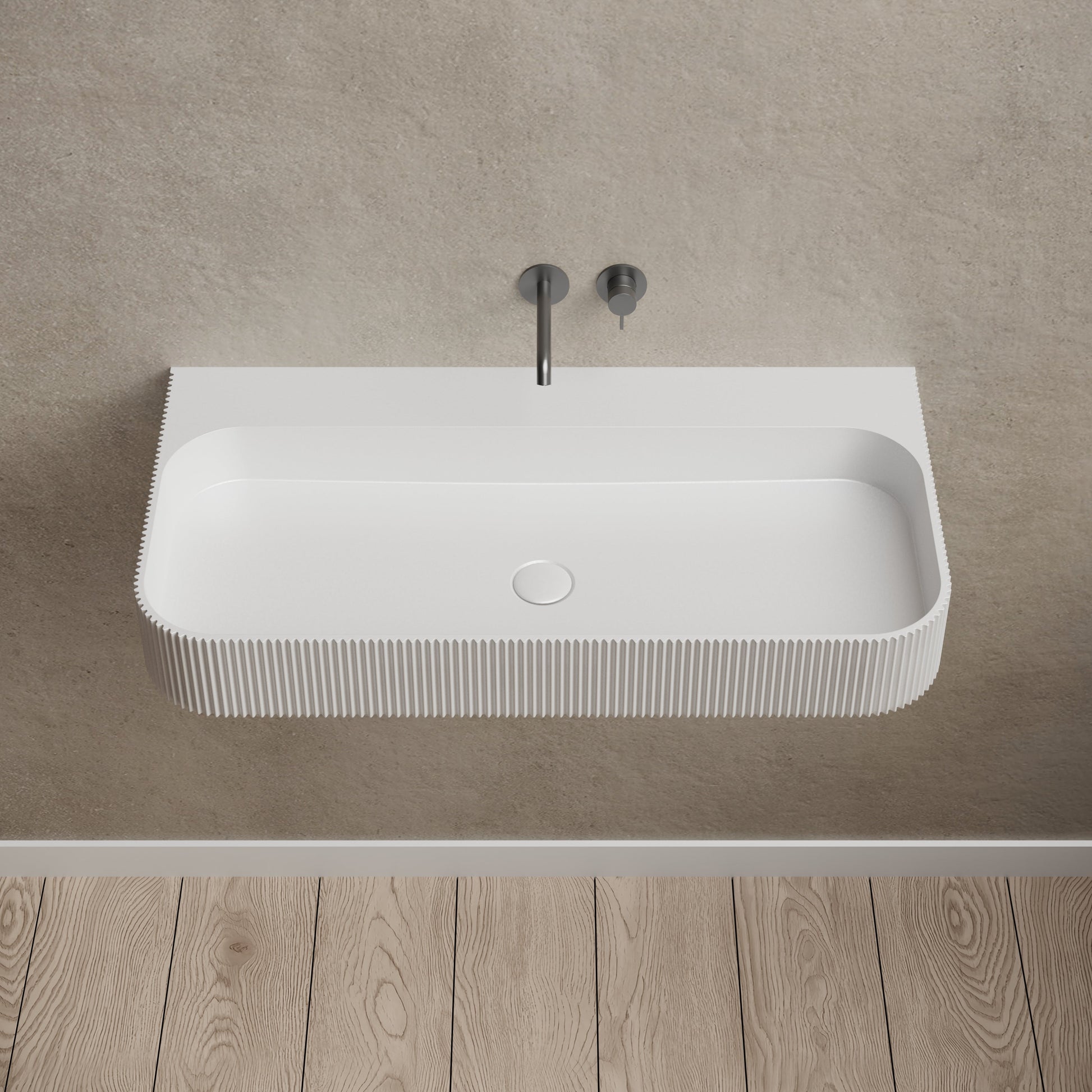 47 Inch MonBlari Solid Surface Vessel Bowl Sink Bathroom Sink-TW-G261-FrontTopView