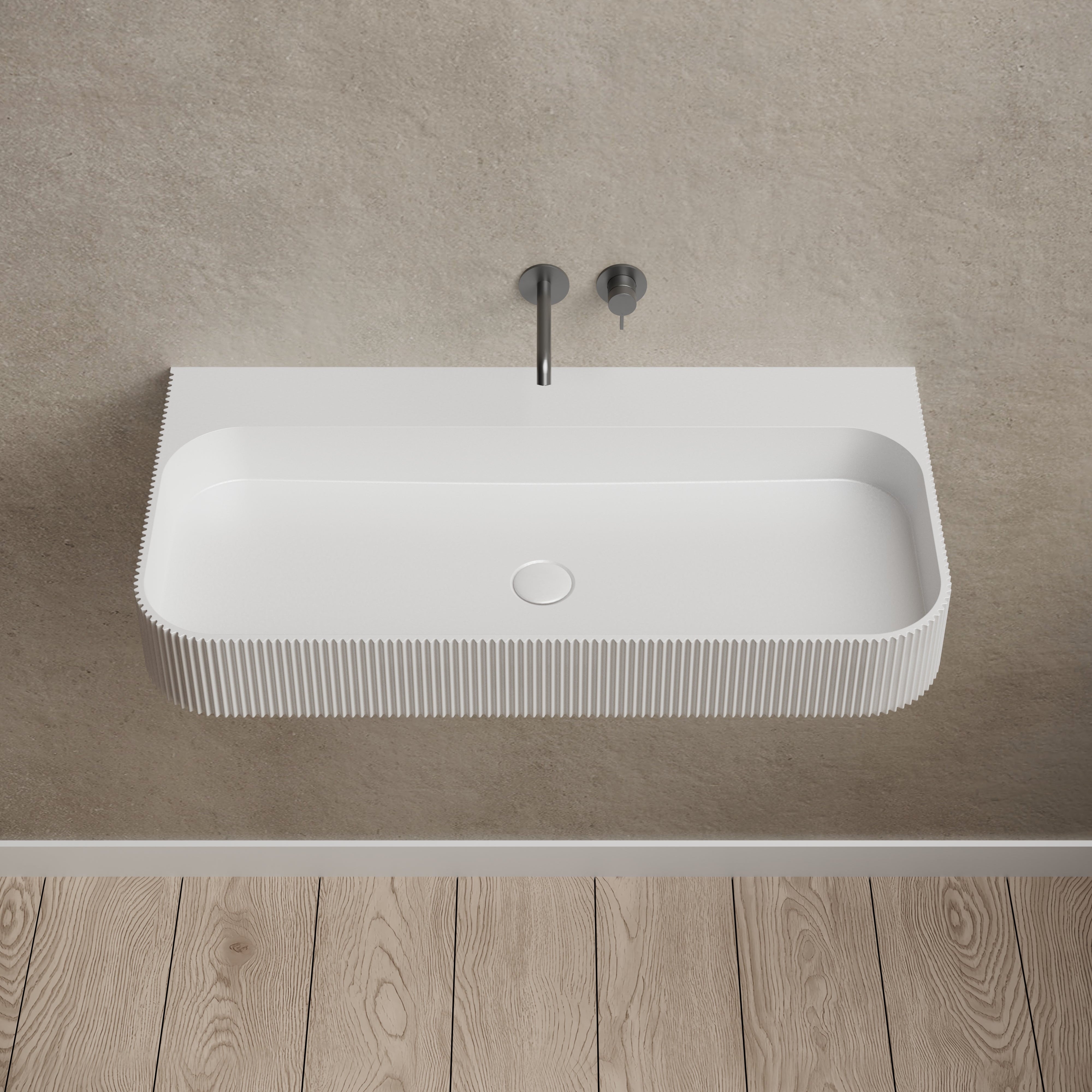 47 Inch MonBlari Solid Surface Vessel Bowl Sink Bathroom Sink-TW-G261-FrontTopView