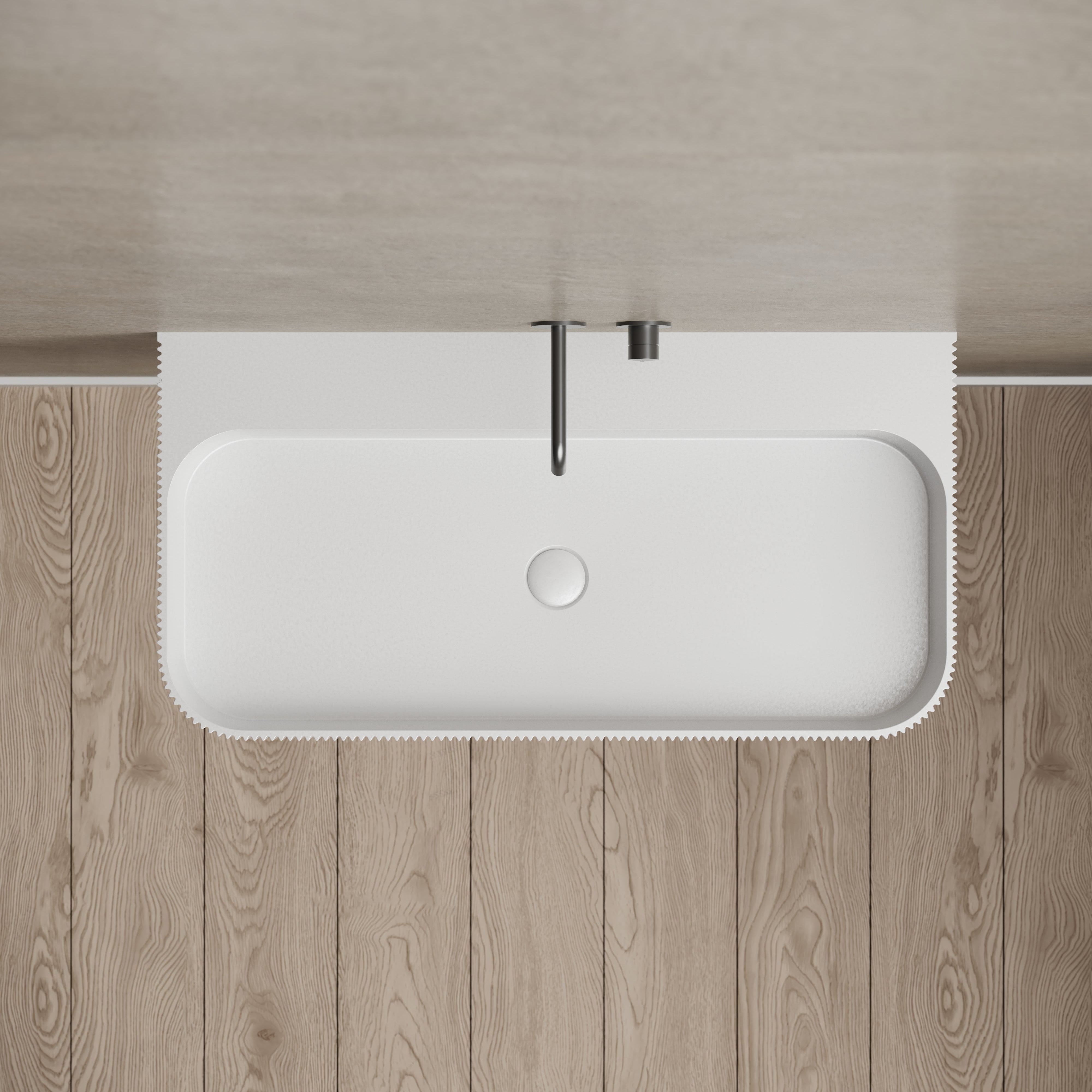 47 Inch MonBlari Solid Surface Vessel Bowl Sink Bathroom Sink-TW-G261-TopView