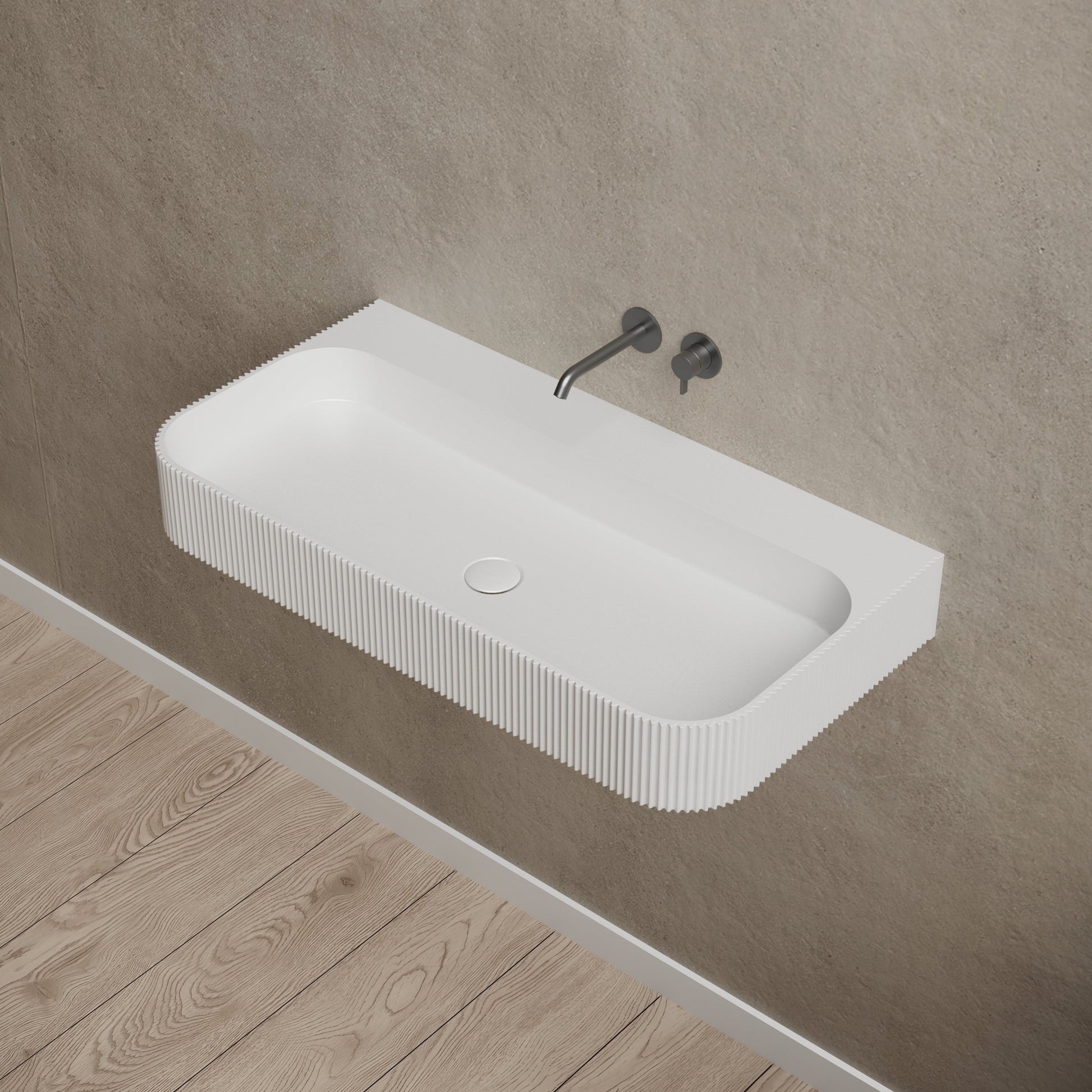 47 Inch MonBlari Solid Surface Vessel Bowl Sink Bathroom Sink-TW-G261-RightTopView