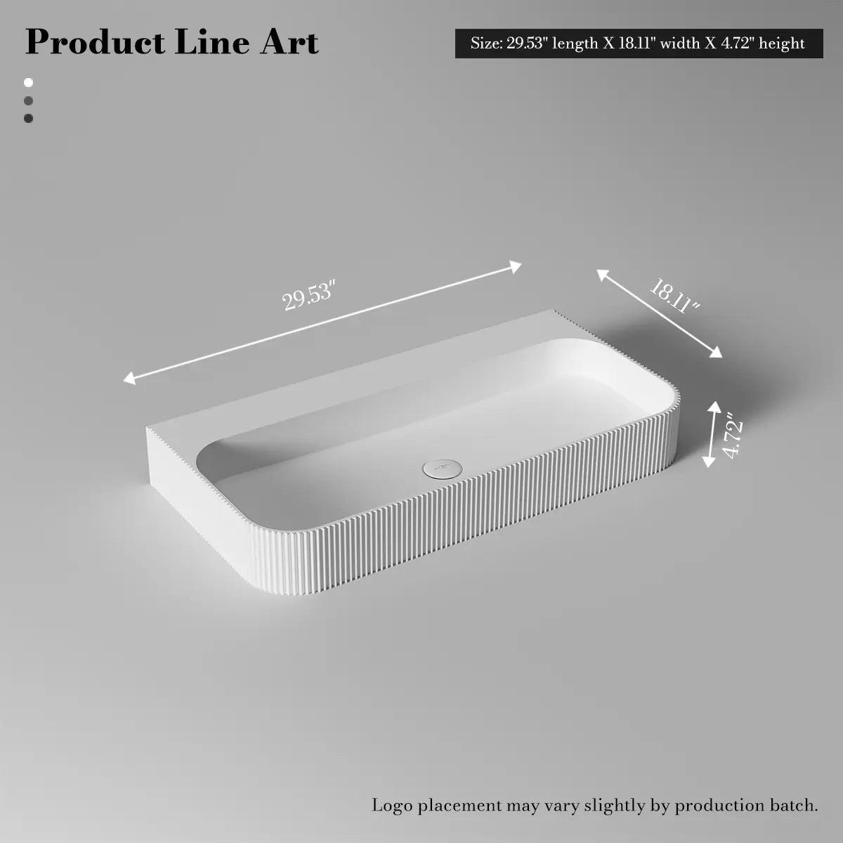 29.5-47.2 Inch MonBlari VENUS SERIES Solid Surface Wall Mount Bathroom Sink
