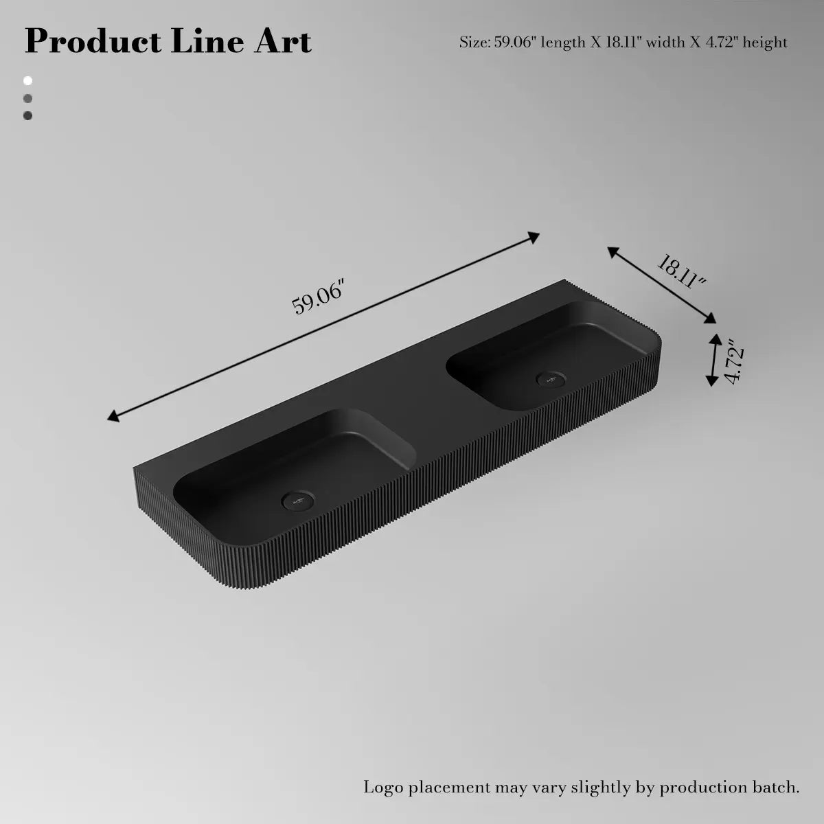 59.1 inch MonBlari Solid Surface Wall Mount Sink Bathroom Wash Basin