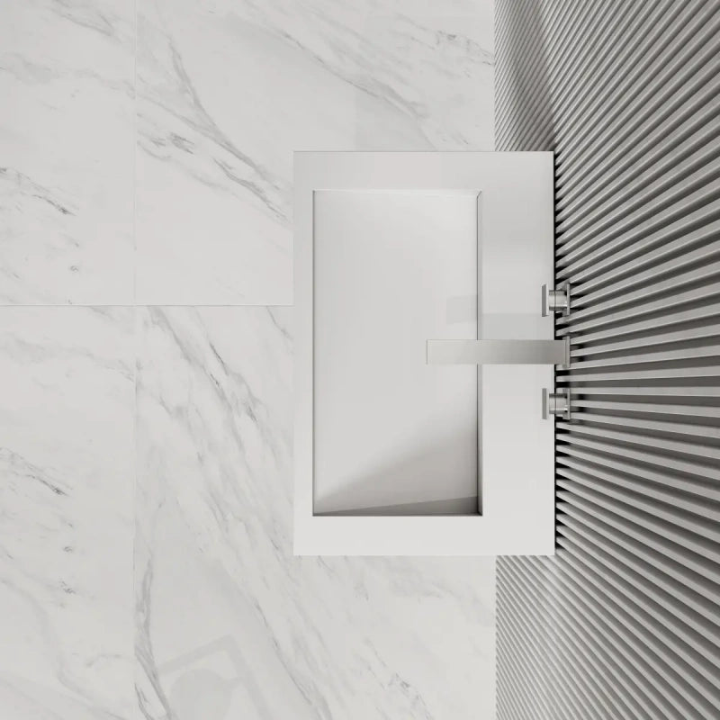 23.6 Inch MonBlari Solid Surface Bathroom Vessel Sink Wall Mounted Sink