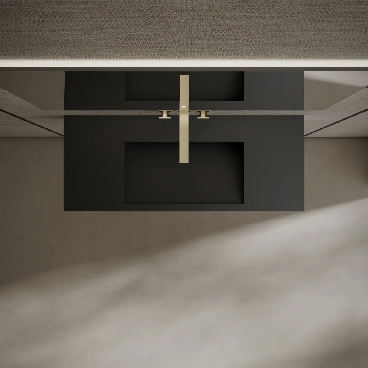 39.4 Inch MonBlari Solid Surface Vessel Bathroom Sink Wall Mount Sink