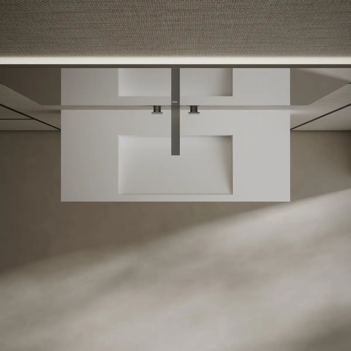39.4 Inch MonBlari Solid Surface Vessel Bathroom Sink Wall Mount Sink