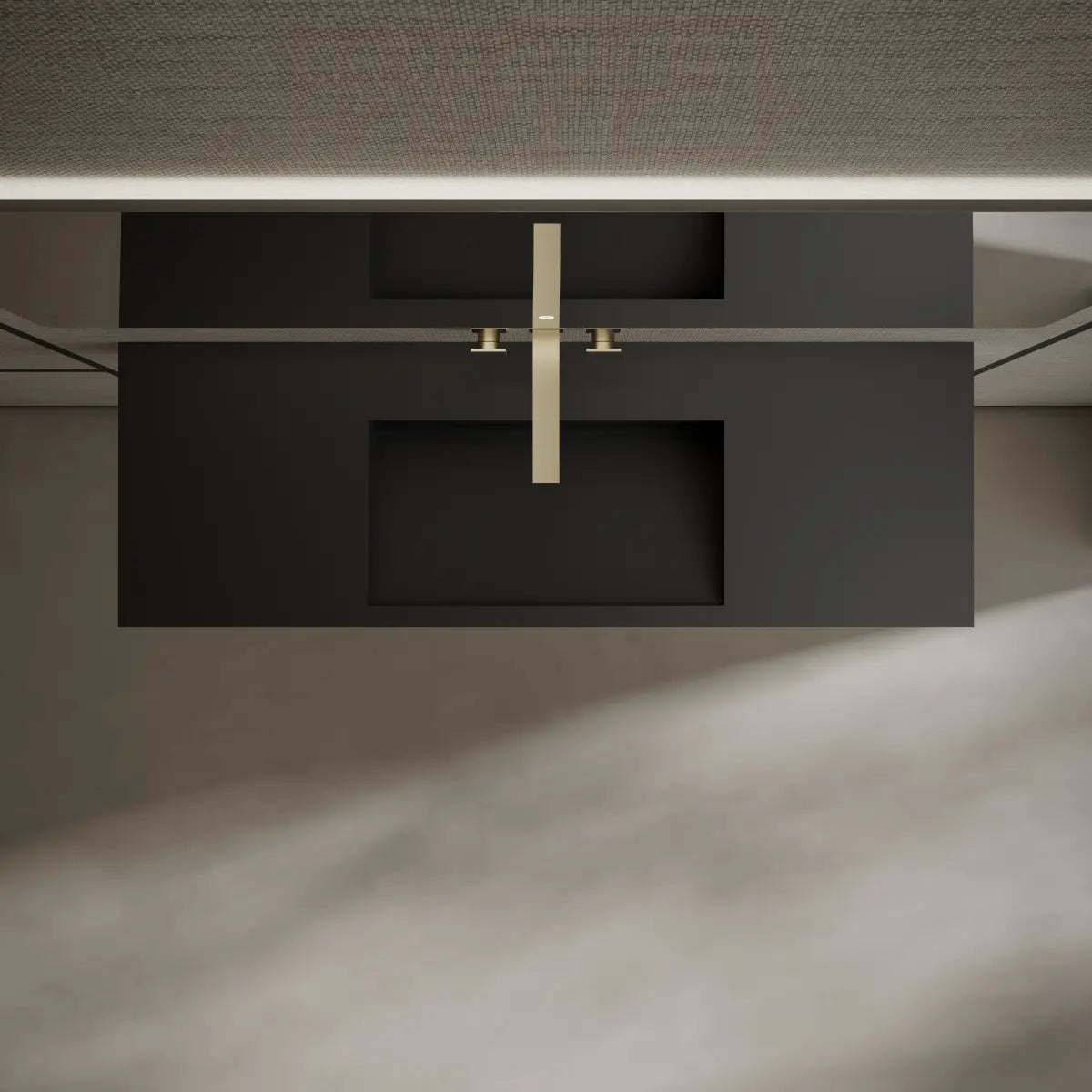 47.2 Inch MonBlari Solid Surface Wall Mount Sink Bathroom Sink