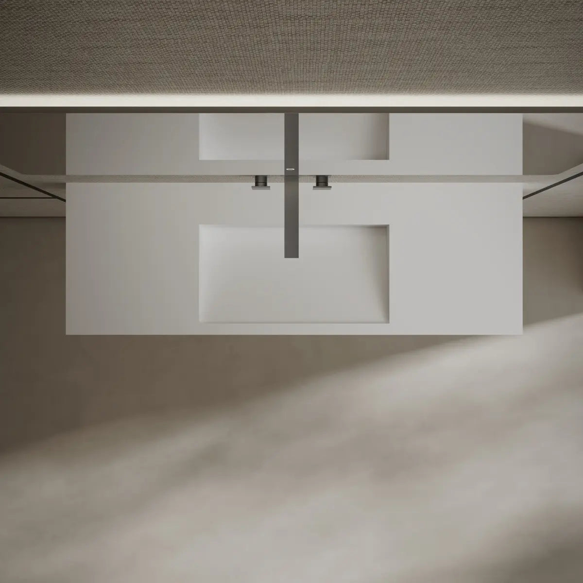 47.2 Inch MonBlari Solid Surface Wall Mount Sink Bathroom Sink