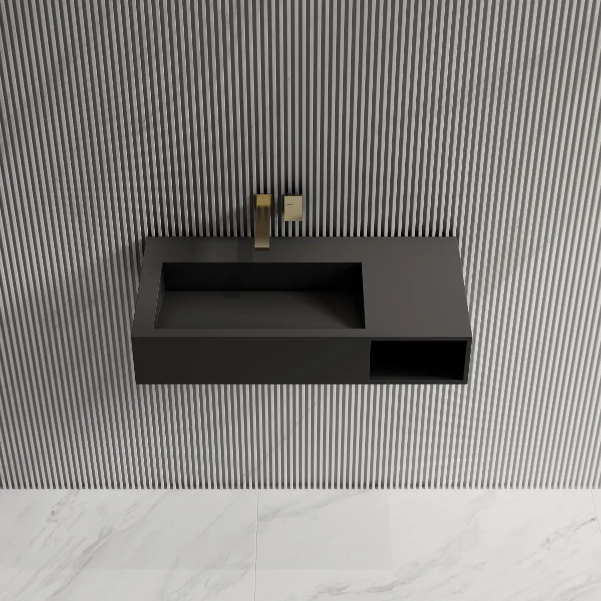 31.5 Inch MonBlari Solid Surface Wall Mount Bathroom Sink
