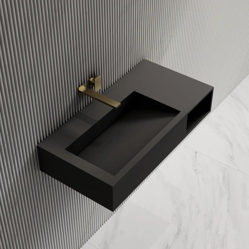 31.5 Inch MonBlari Solid Surface Wall Mount Bathroom Sink