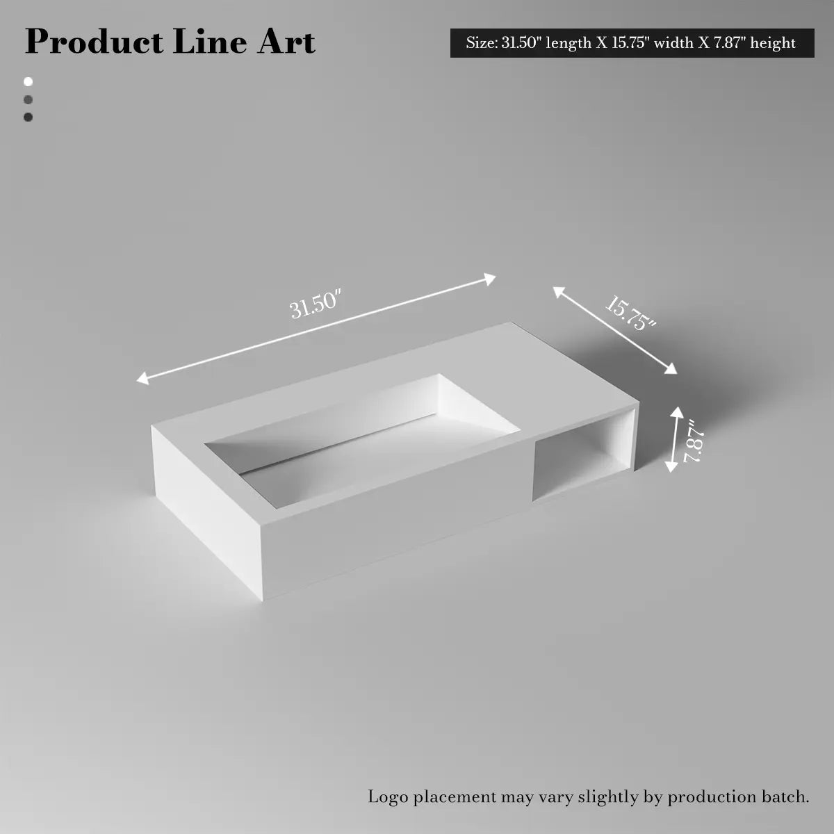 31.5 Inch MonBlari Solid Surface Wall Mount Bathroom Sink
