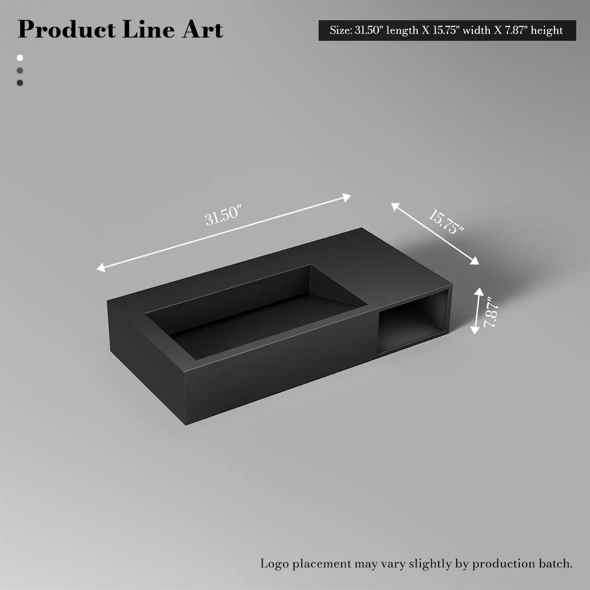 31.5 Inch MonBlari Solid Surface Wall Mount Bathroom Sink
