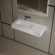 39.4 inch MonBlari Solid Surface Wall Mounted Bathroom Sink