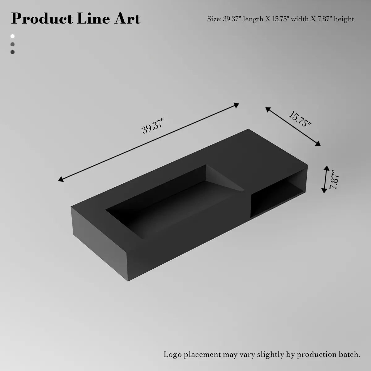 39.4 inch MonBlari Solid Surface Wall Mounted Bathroom Sink