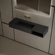 47.2 inch MonBlari Solid Surface Wall Mounted Vessel Bathroom Sink