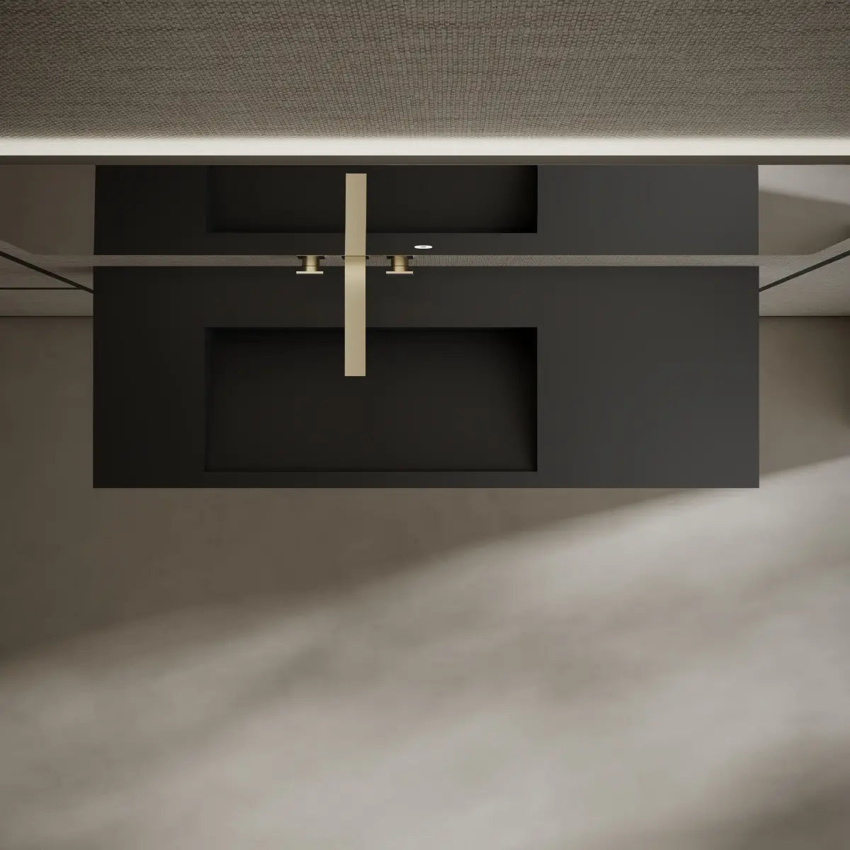 47.2 inch MonBlari Solid Surface Wall Mounted Vessel Bathroom Sink