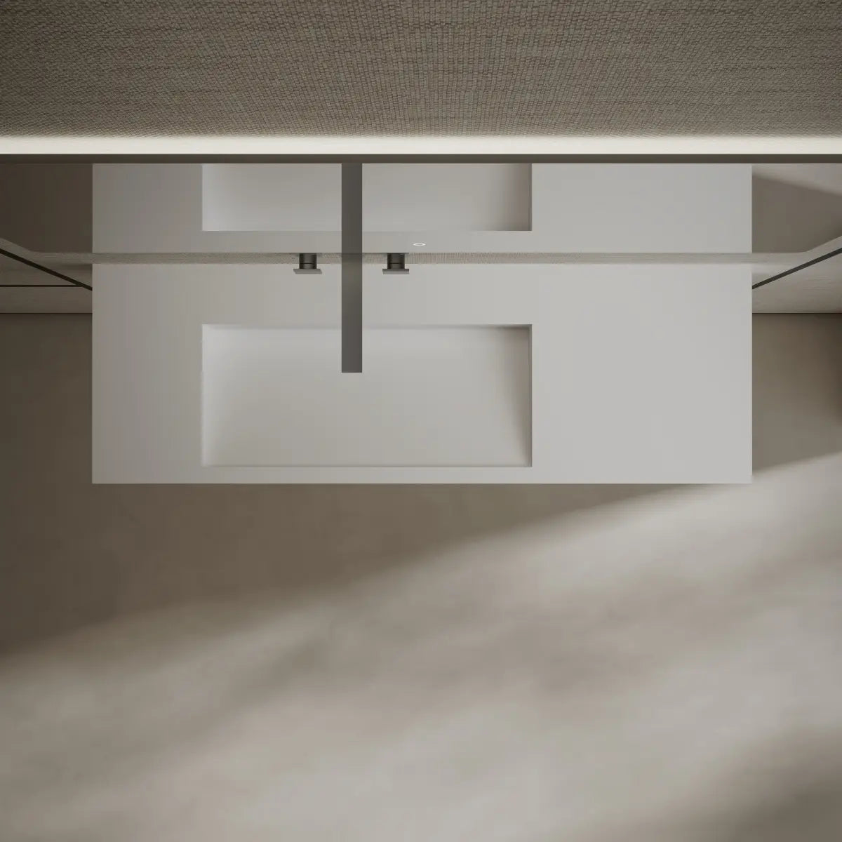 47.2 inch MonBlari Solid Surface Wall Mounted Vessel Bathroom Sink