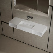 47.2 inch MonBlari Solid Surface Wall Mount Vessel Sink Bathroom Sink