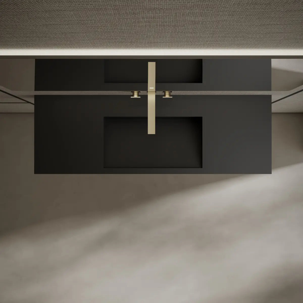 47.2 inch MonBlari Solid Surface Wall Mount Vessel Sink Bathroom Sink